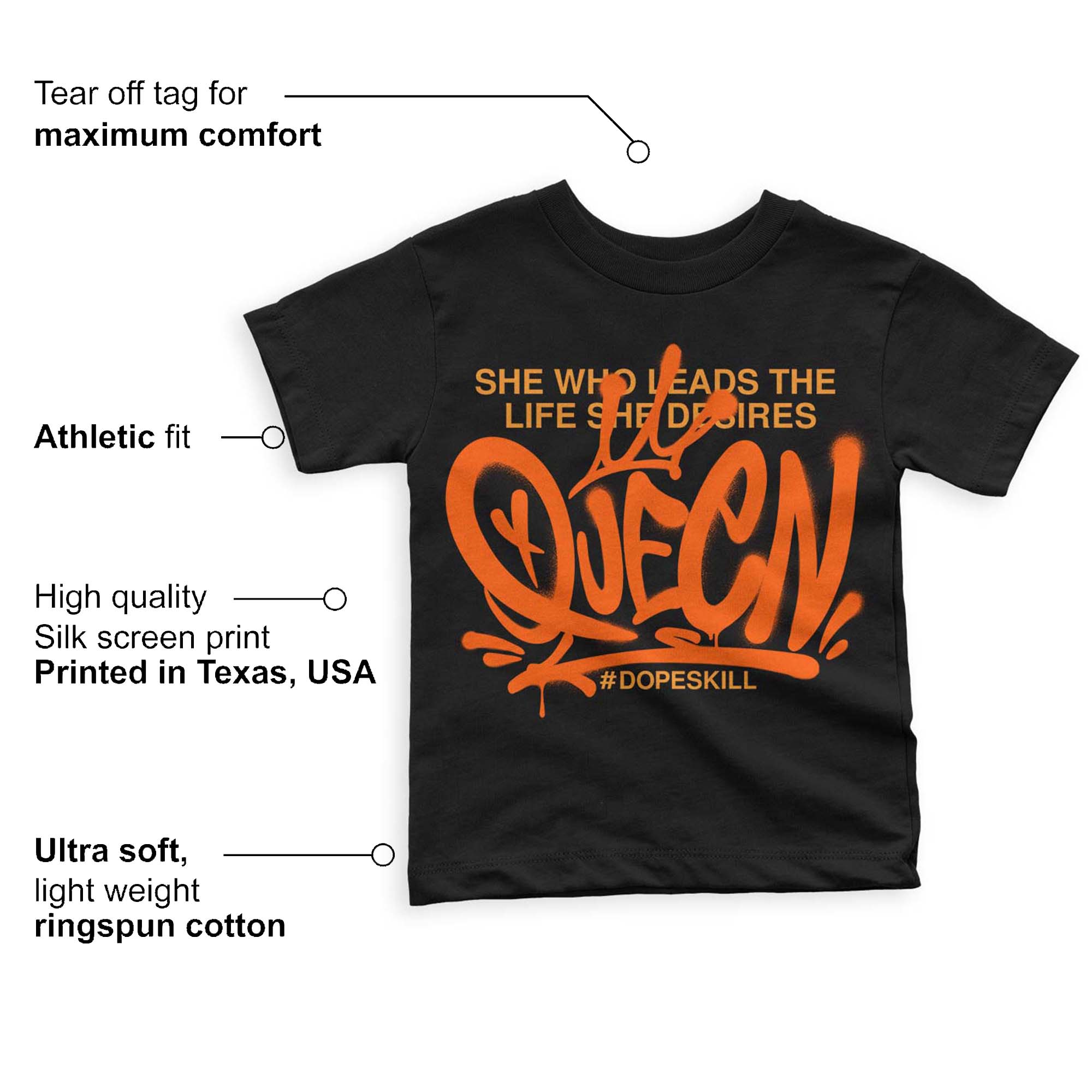 Brilliant Orange 12s superstreetwear Toddler Kids T-shirt Queen Graphic