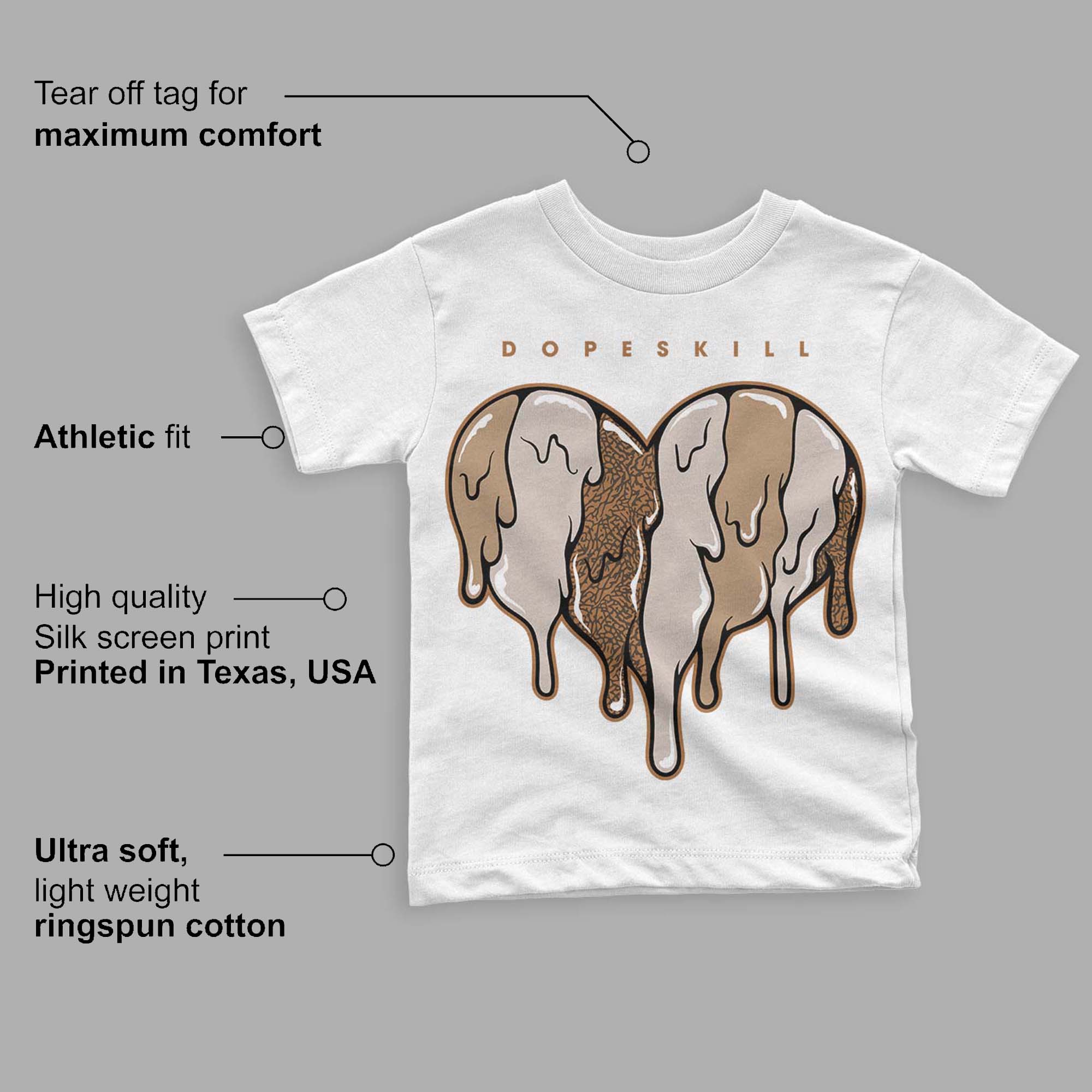 Palomino 3s superstreetwear Toddler Kids T-shirt Slime Drip Heart Graphic