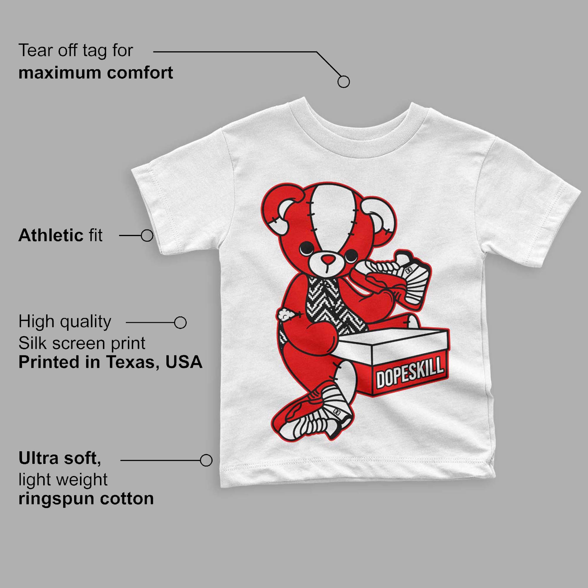 Cherry 12s superstreetwear Toddler Kids T-shirt Sneakerhead BEAR Graphic