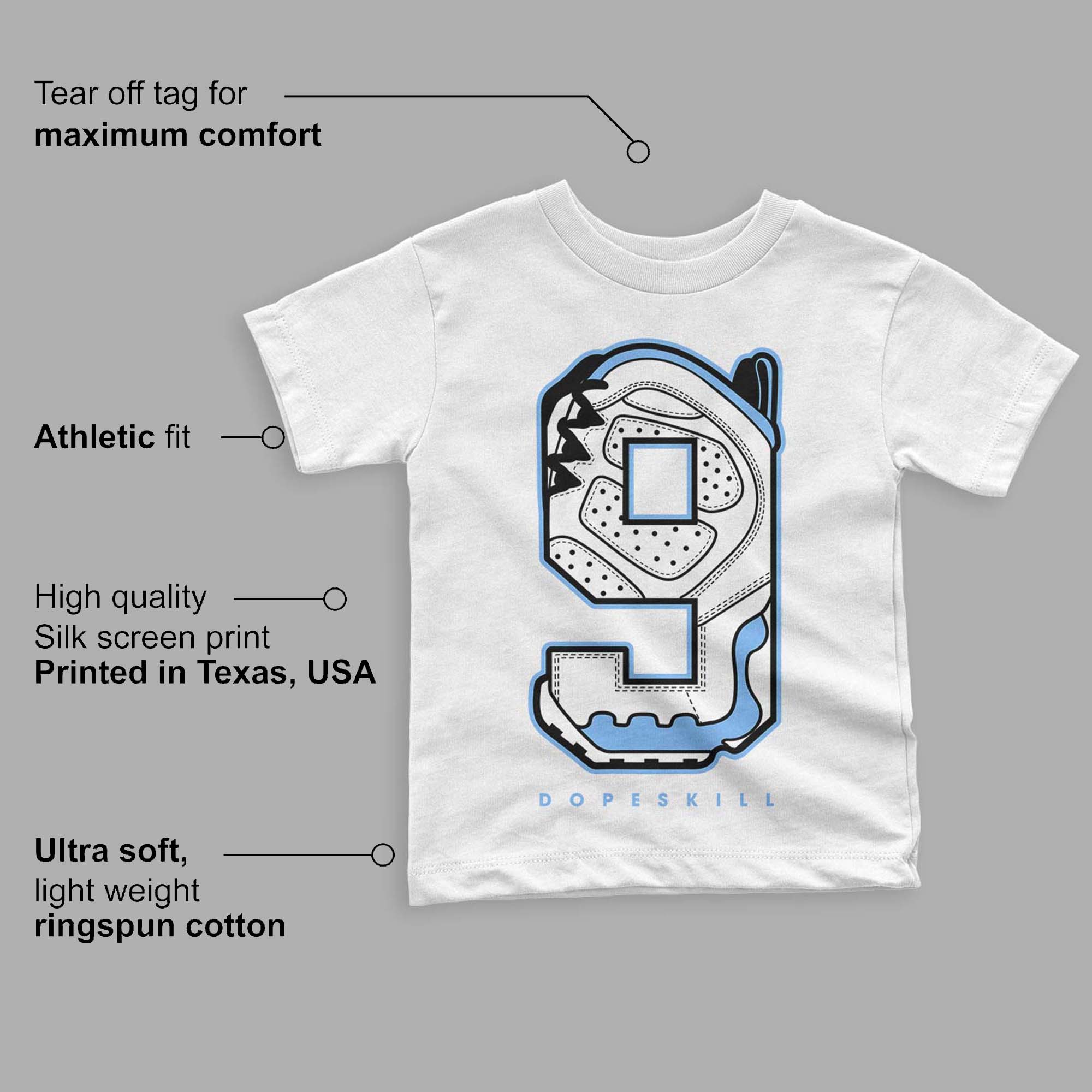 Powder Blue 9s superstreetwear Toddler Kids T-shirt No.9 Graphic