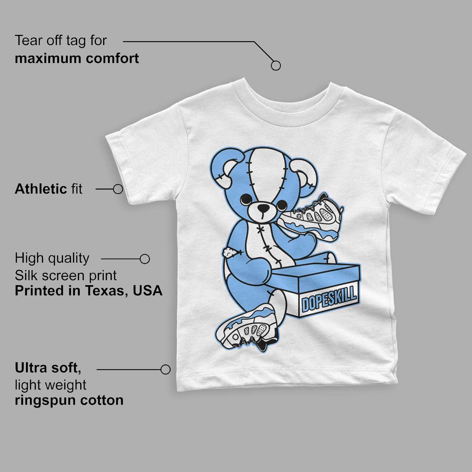 Powder Blue 9s superstreetwear Toddler Kids T-shirt Sneakerhead BEAR Graphic