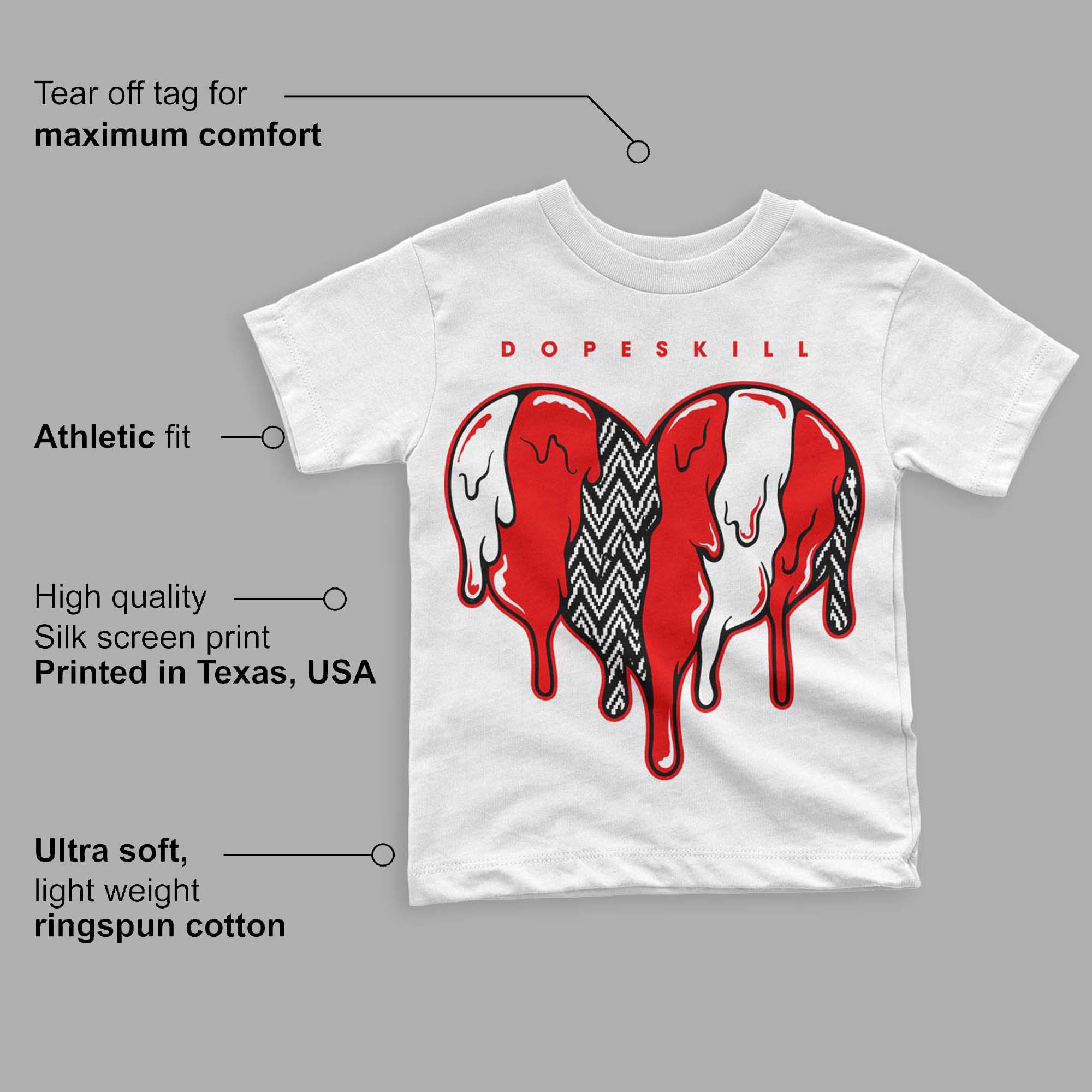 Cherry 12s superstreetwear Toddler Kids T-shirt Slime Drip Heart Graphic