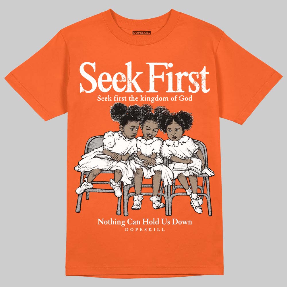 Orange Black White superstreetwear T-Shirt New Seek First Graphic