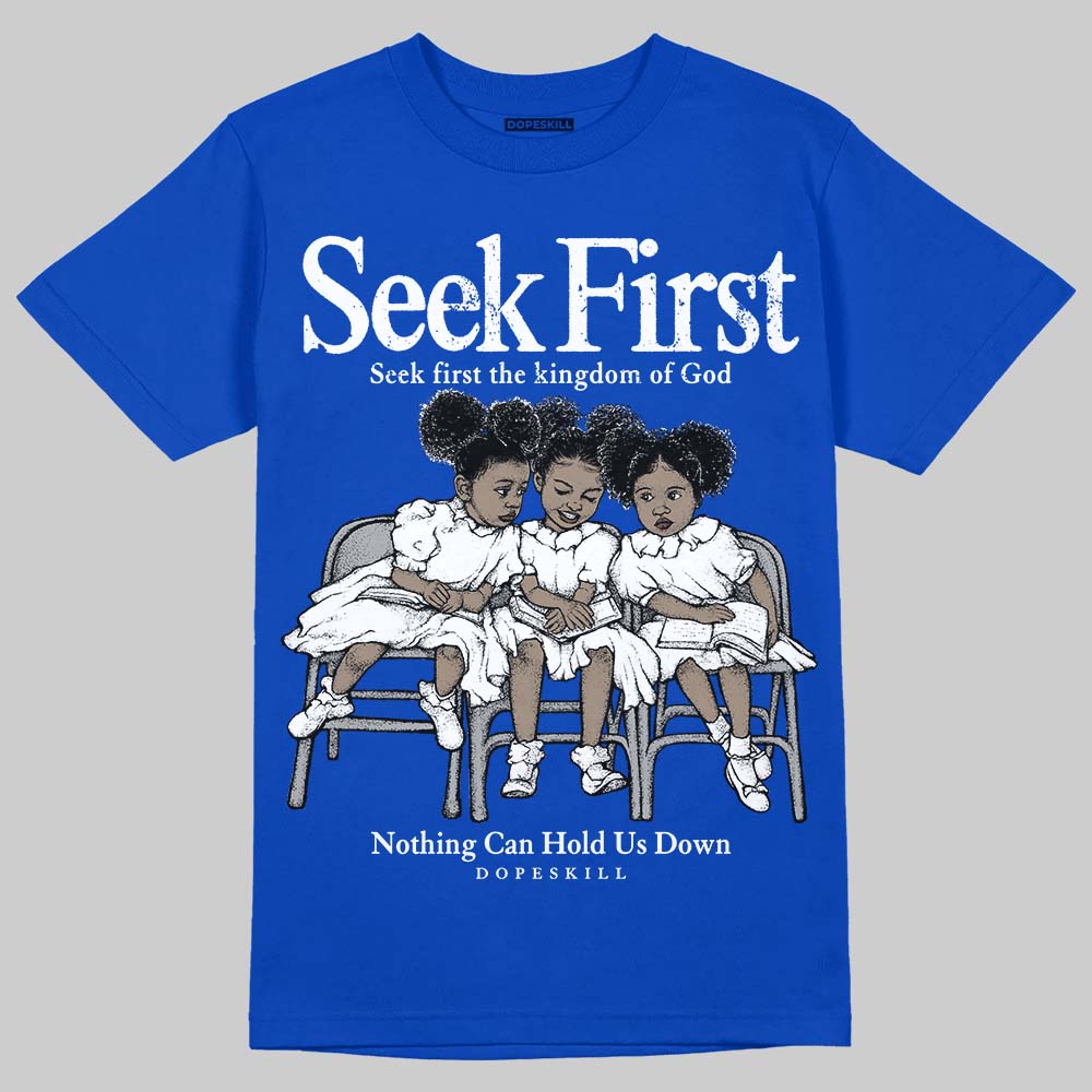 Royal Blue Collection superstreetwear T-Shirt New Seek First Graphic