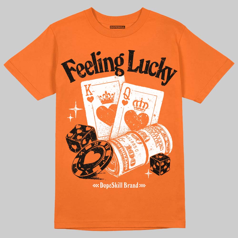 Orange Black White superstreetwear T-Shirt Feeling Lucky Graphic