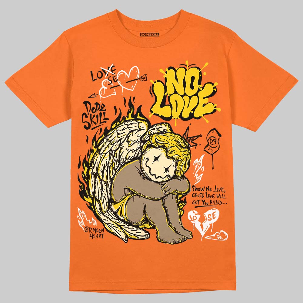 Orange Black White superstreetwear T-Shirt No Love Graphic