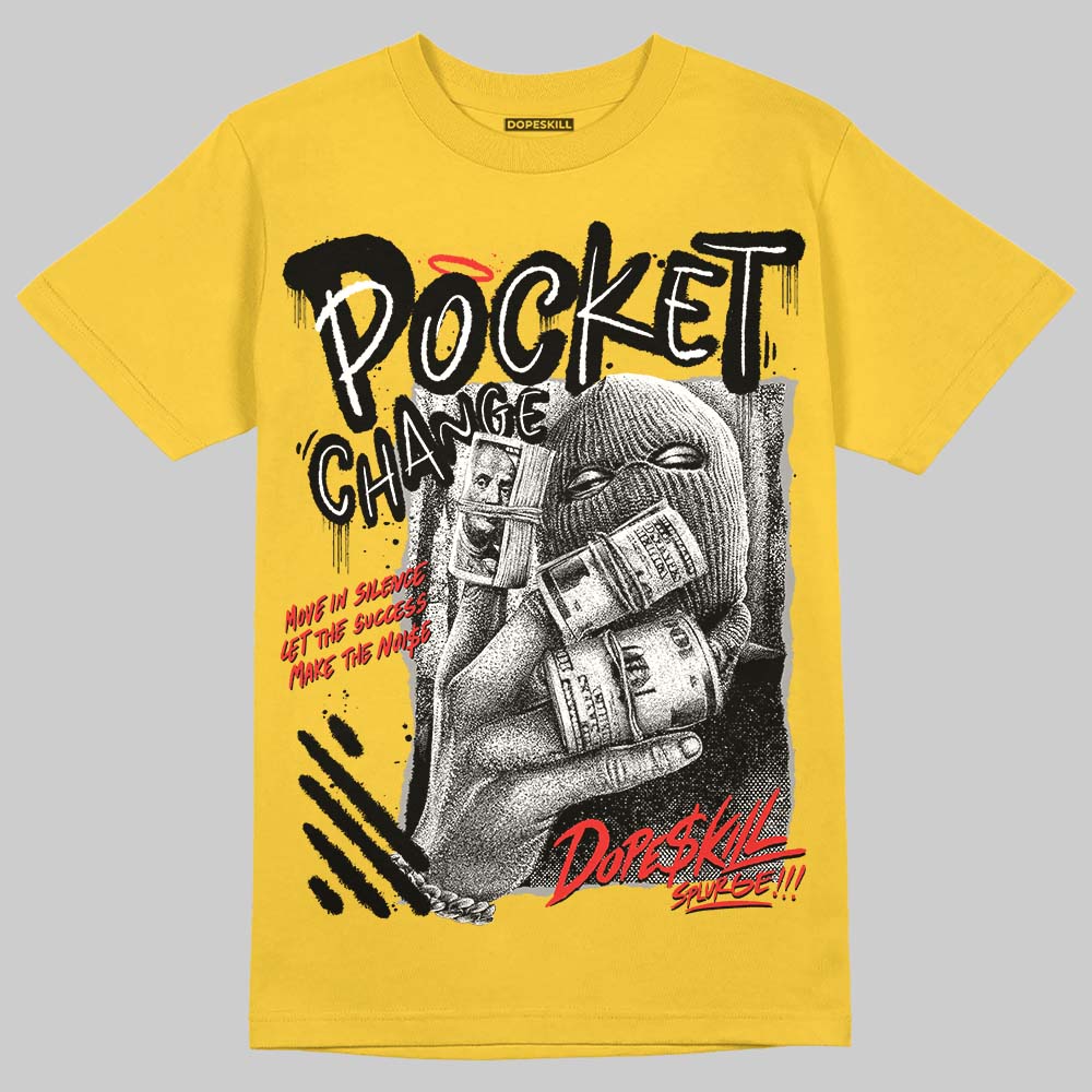 Black Tour Yellow AJ 4 Thunder superstreetwear T-Shirt Pocket Change Graphic