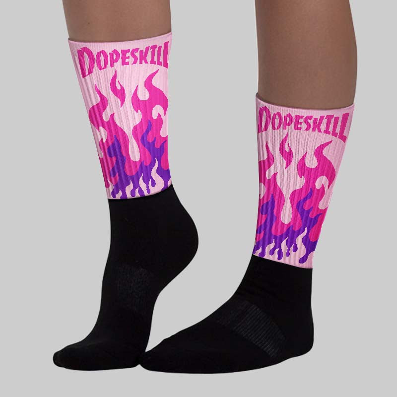 Pink Collection superstreetwear Sublimated Socks FIRE Graphic