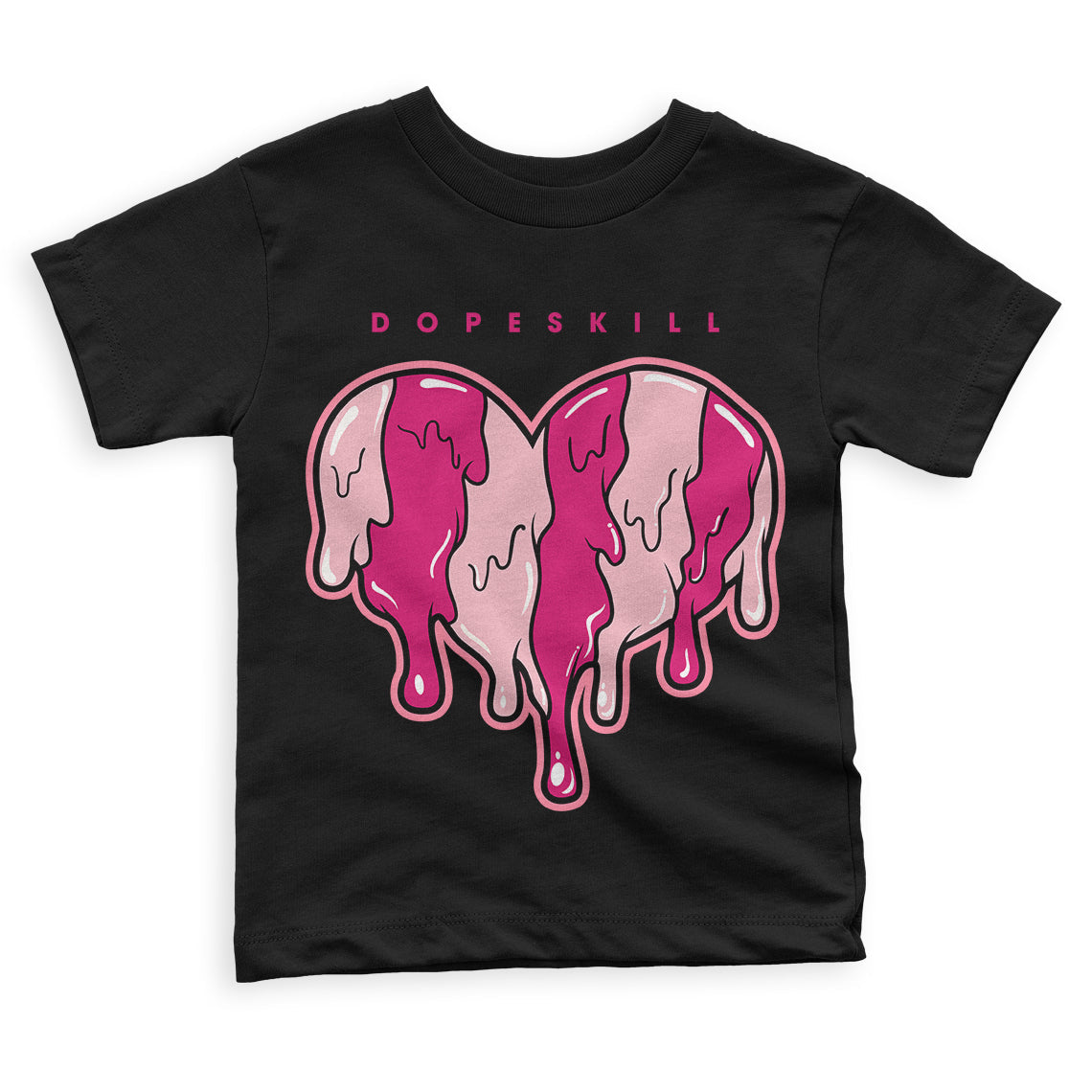 Coral Chalk 1s Mid superstreetwear Toddler Kids T-shirt Slime Drip Heart Graphic