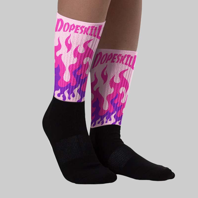 Pink Collection superstreetwear Sublimated Socks FIRE Graphic