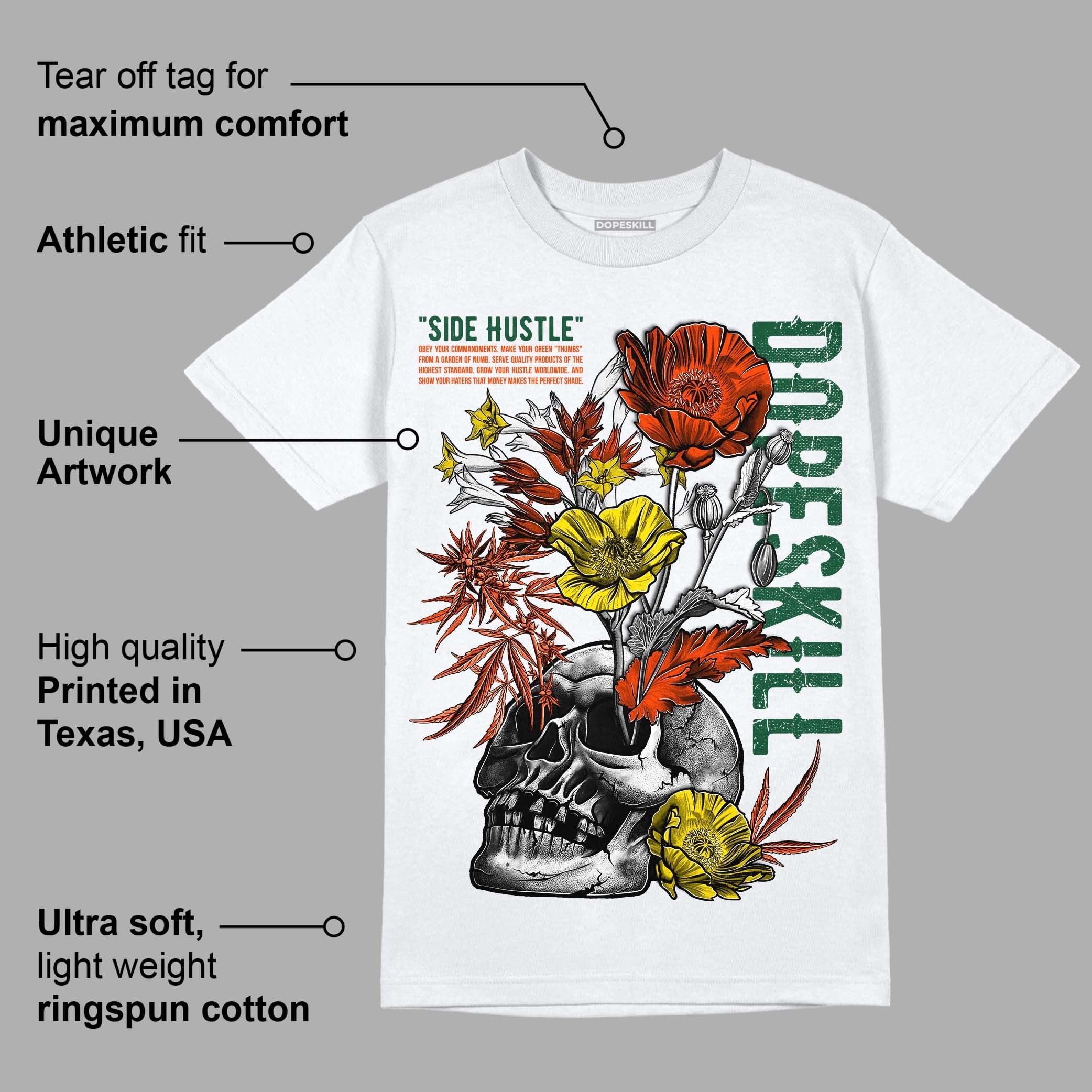 Dunk Low Team Dark Green Orange superstreetwear T-Shirt Side Hustle Graphic