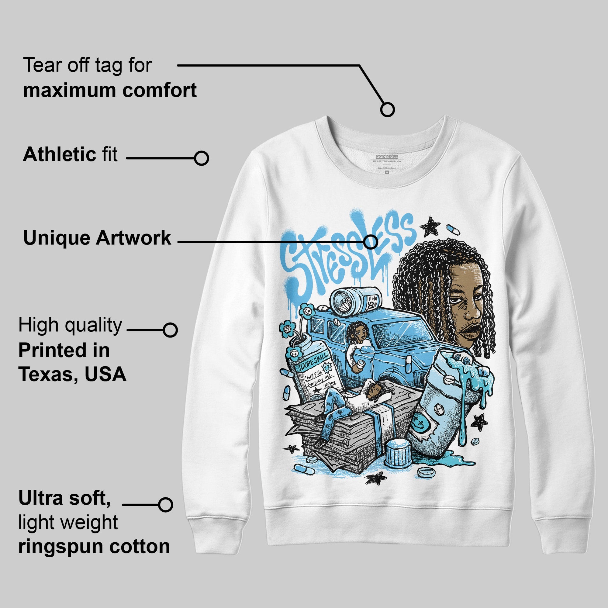 Legend Blue 11s superstreetwear Sweatshirt Stressless Graphic