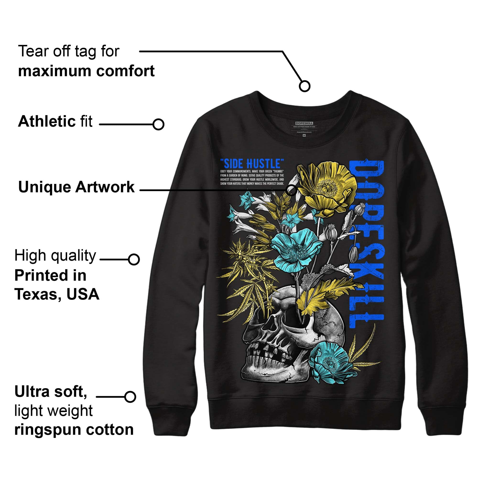 Aqua 5s superstreetwear Sweatshirt Side Hustle Graphic