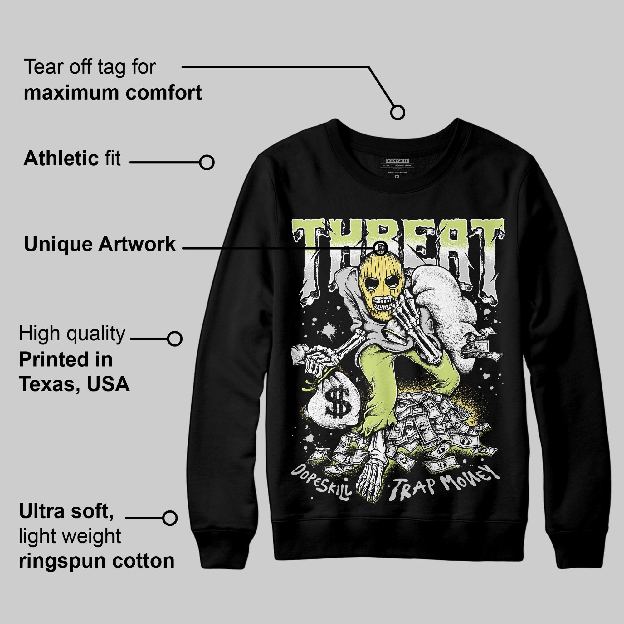 Light Lemon Twist 4s superstreetwear Sweatshirt Threat Graphic