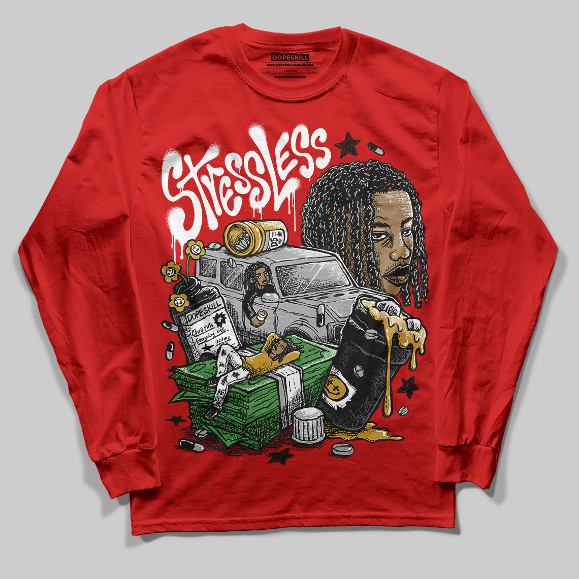 Bred Velvet 11s superstreetwear Red Long Sleeve T-Shirt Stressless Graphic