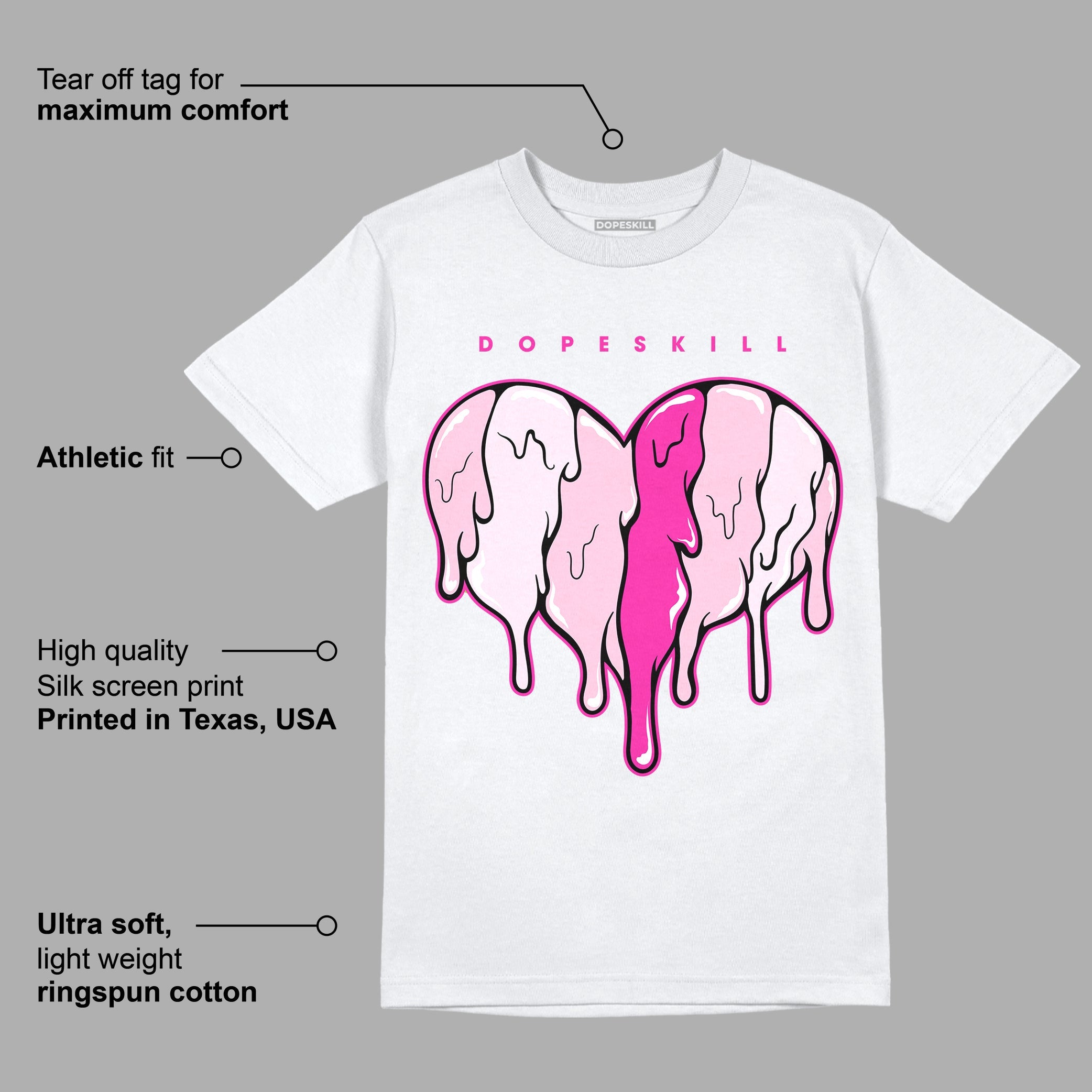 Triple Pink Dunk Low superstreetwear T-Shirt Slime Drip Heart Graphic