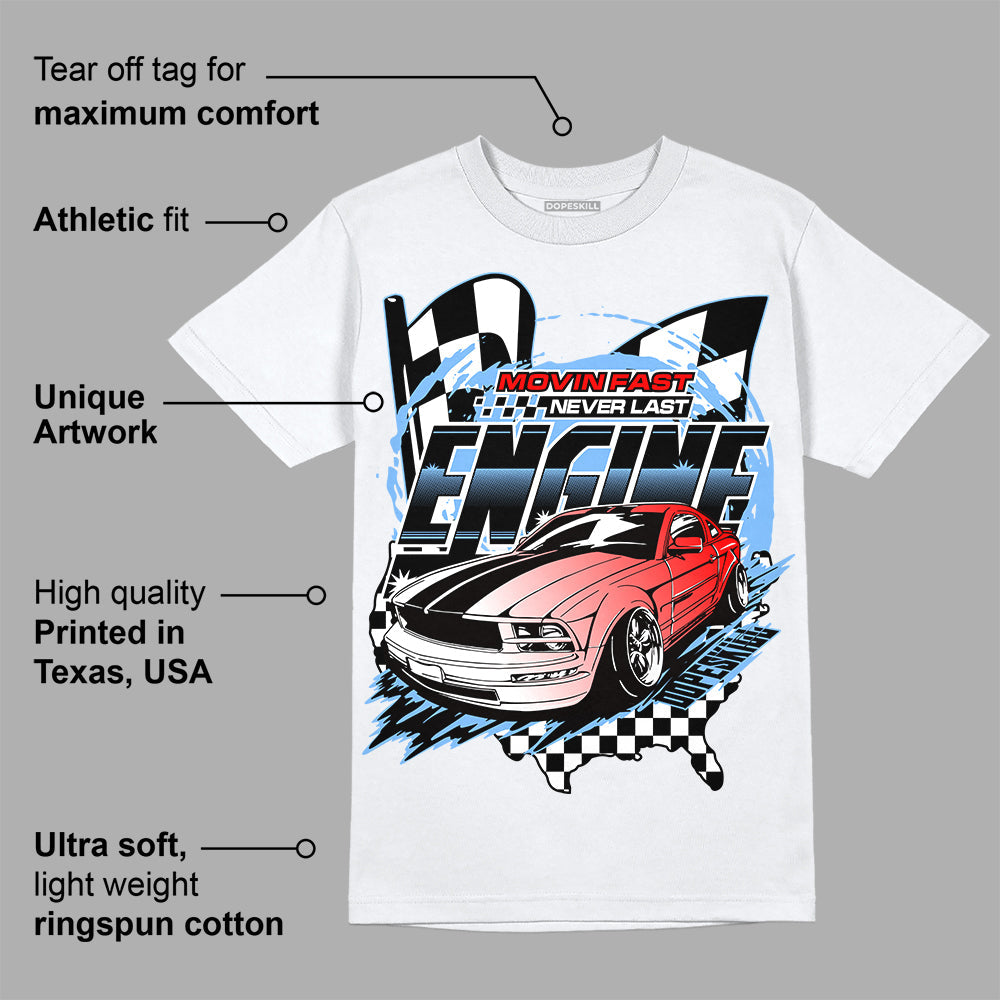 Powder Blue 9s superstreetwear T-Shirt ENGINE Tshirt Graphic