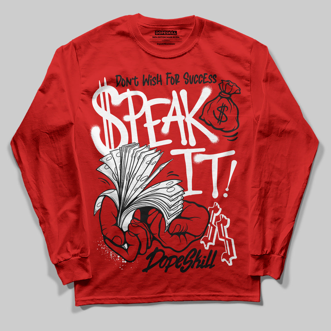 Bred Velvet 11s superstreetwear Red Long Sleeve T-Shirt Speak It Graphic