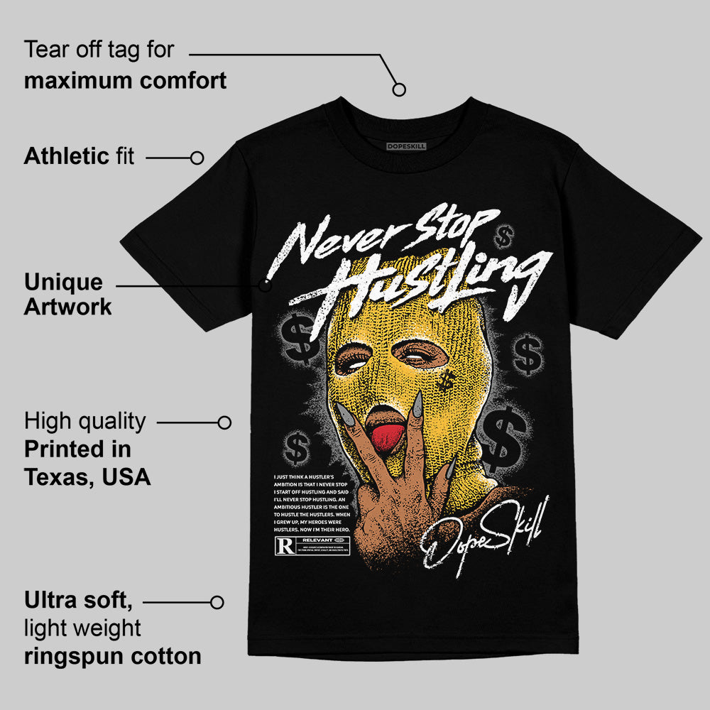 9060 Varsity Gold superstreetwear T-Shirt Never Stop Hustling Graphic