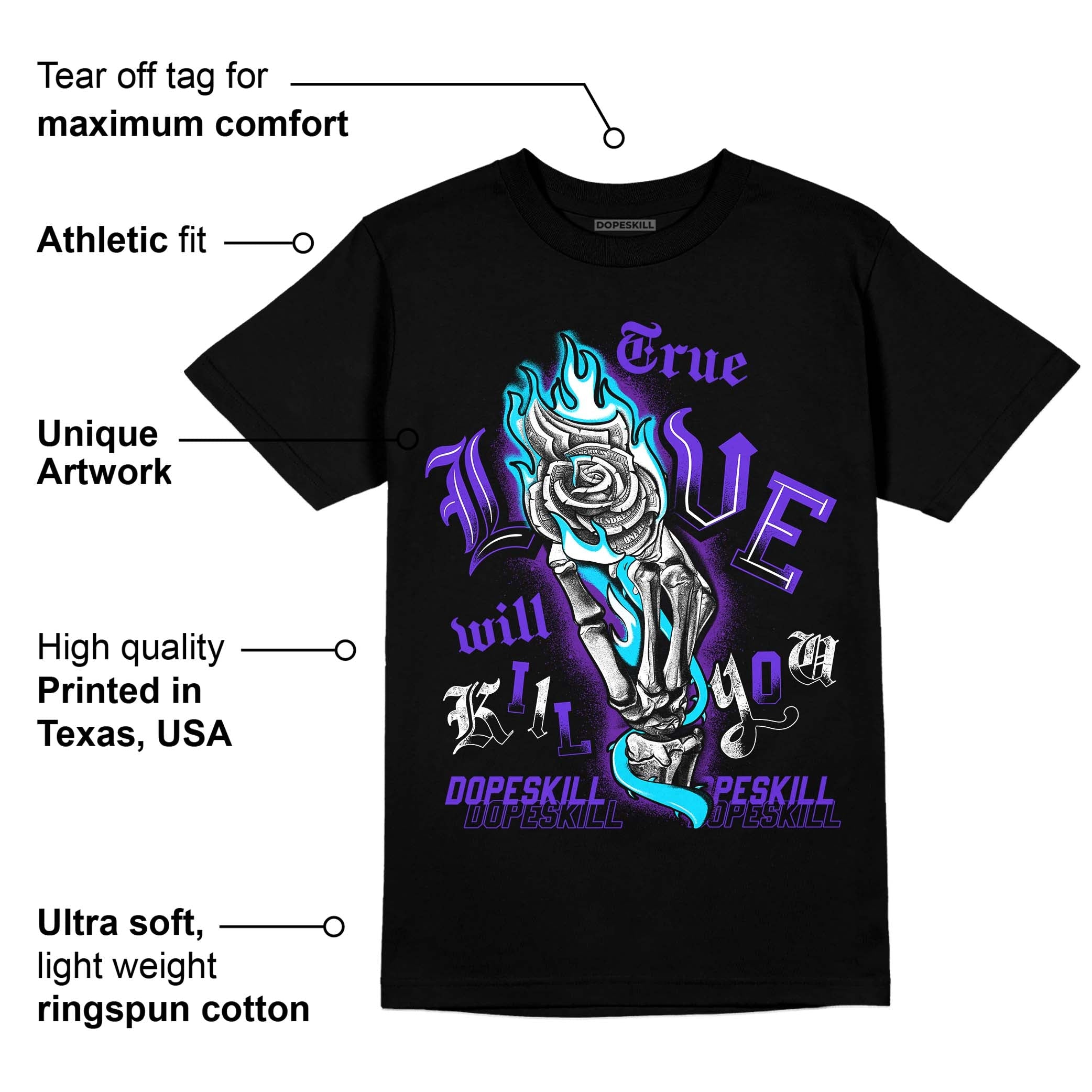 Aqua 6s superstreetwear T-Shirt True Love Will Kill You Graphic