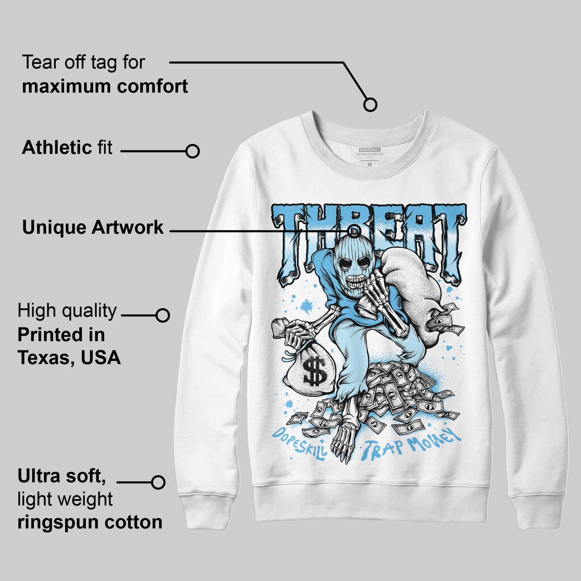 Legend Blue 11s superstreetwear Sweatshirt Threat Graphic