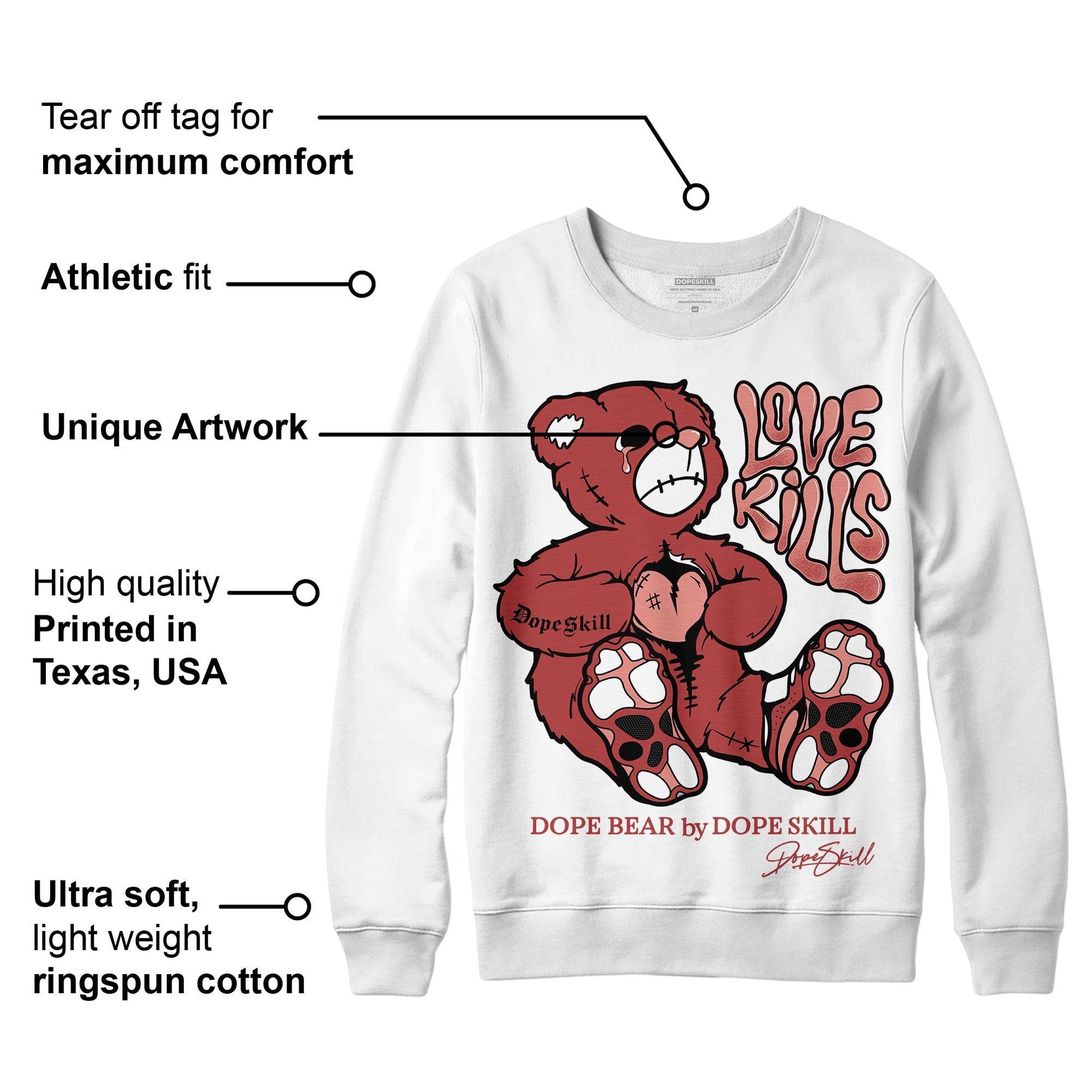 Dune Red 13s superstreetwear Sweatshirt Love Kills Graphic
