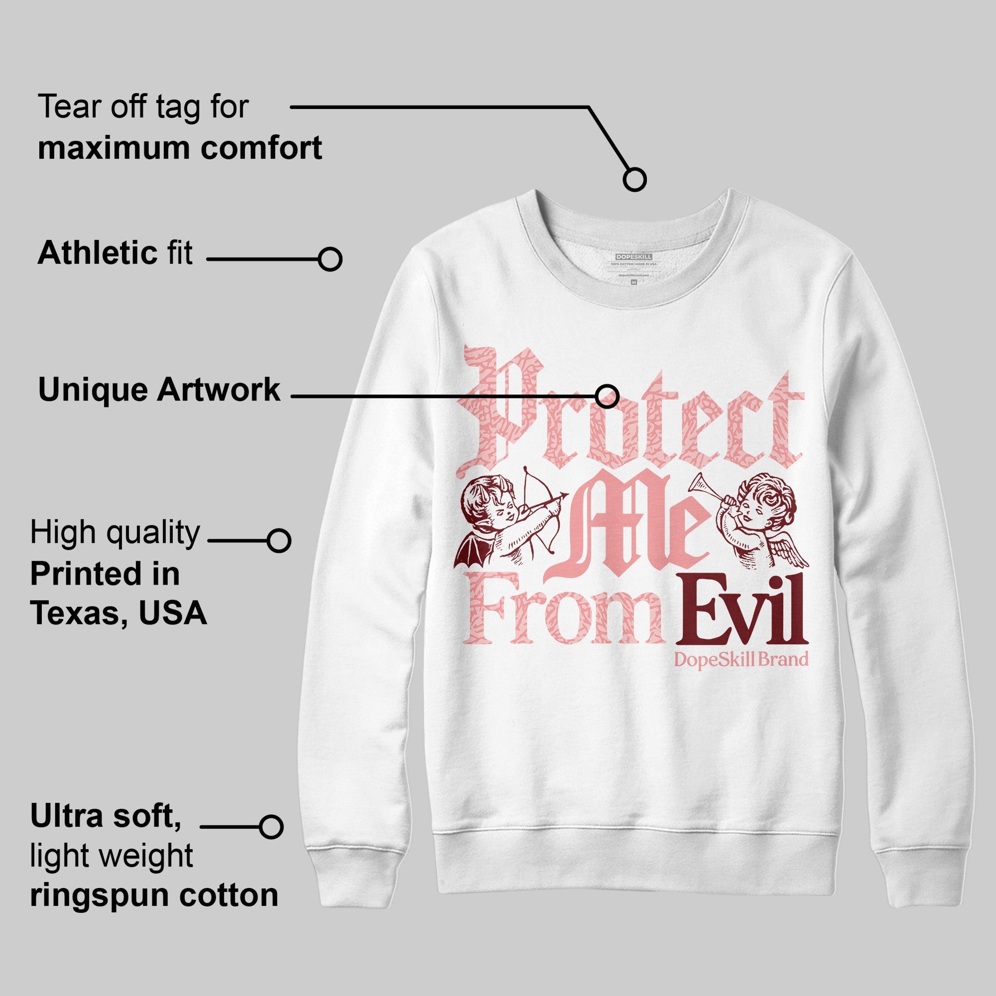 VALENTINE'S Day 3s superstreetwear Sweatshirt Protect Me From Evil Graphic