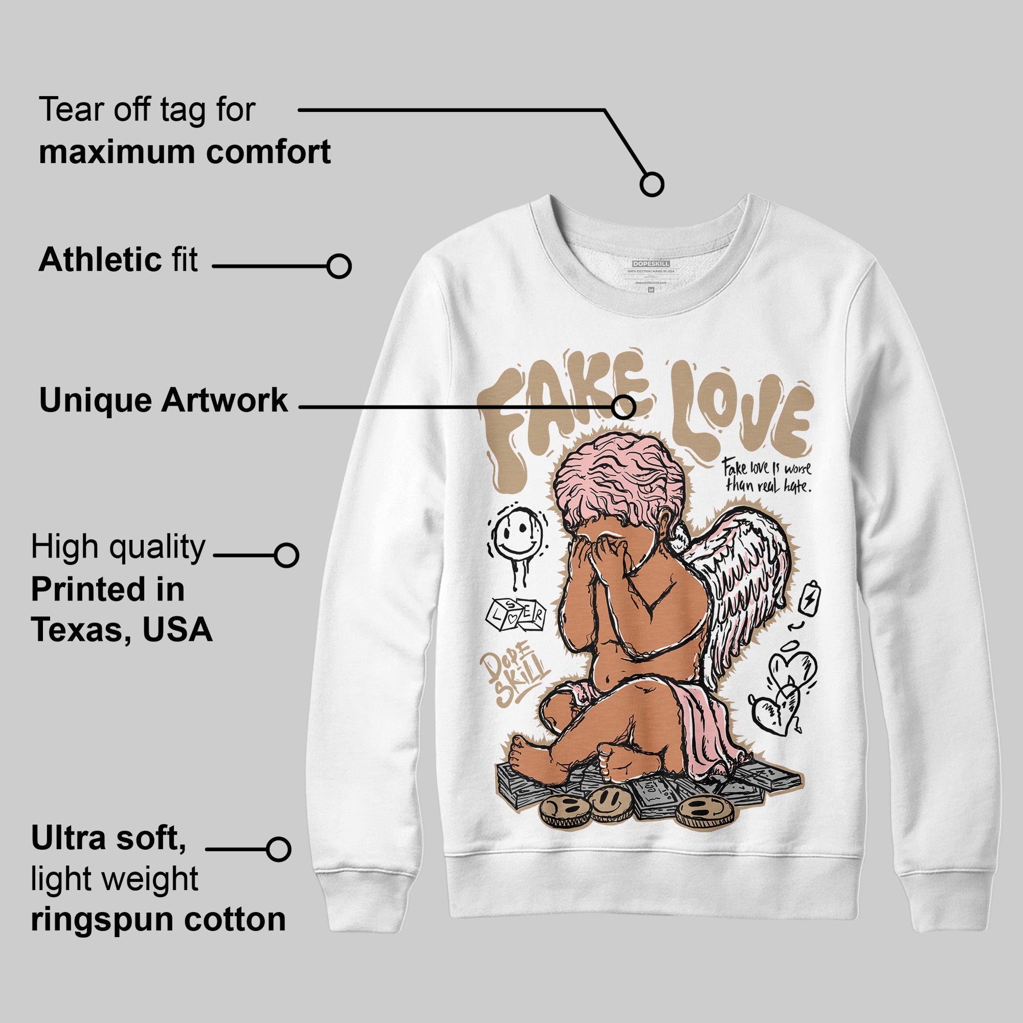 AIR FORCE 1 LINEN superstreetwear Sweatshirt False Love Graphic