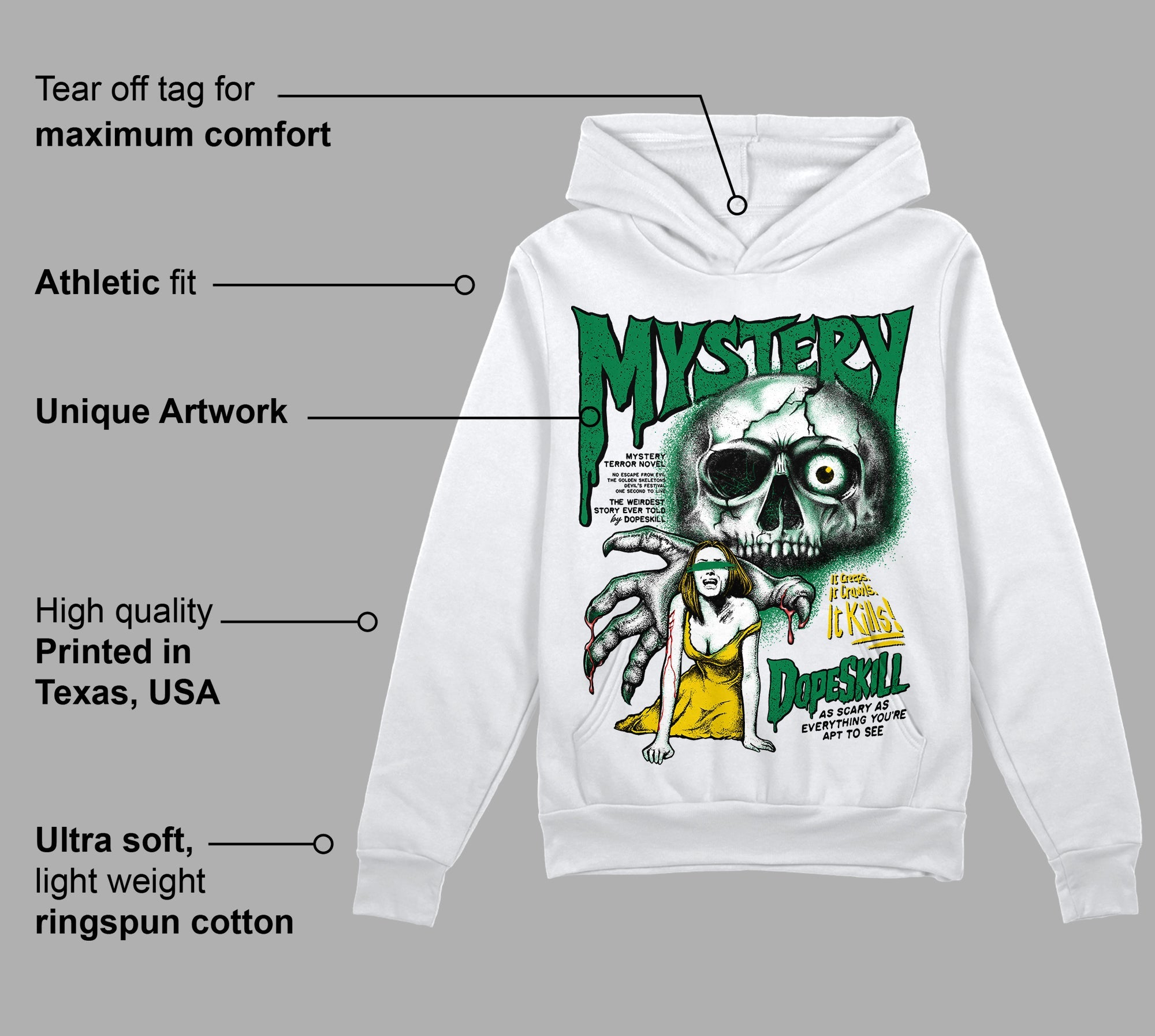 Lucky Green 5s superstreetwear Hoodie Sweatshirt Mystery Ghostly Grasp Graphic