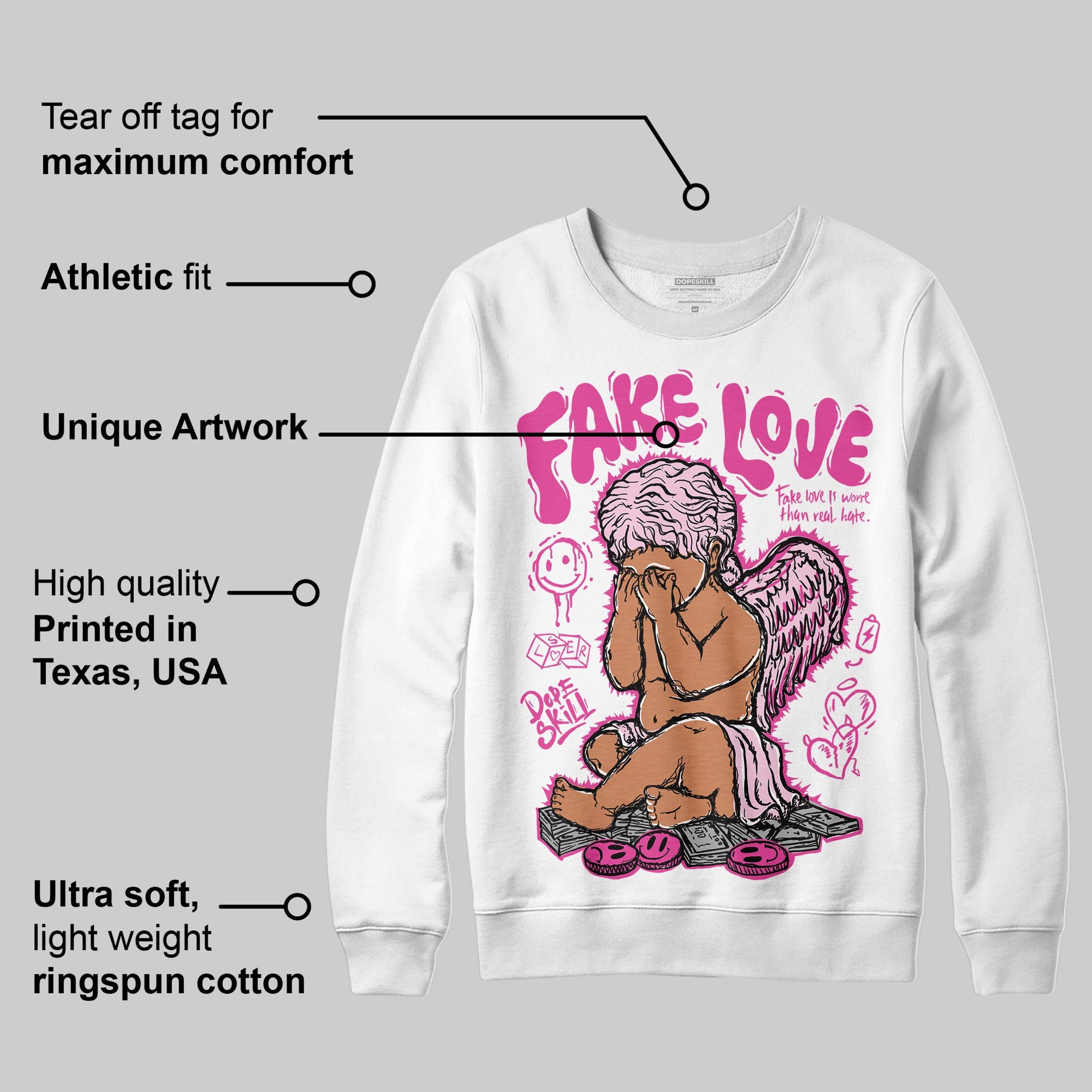 Triple Pink Dunk superstreetwear Sweatshirt False Love Graphic