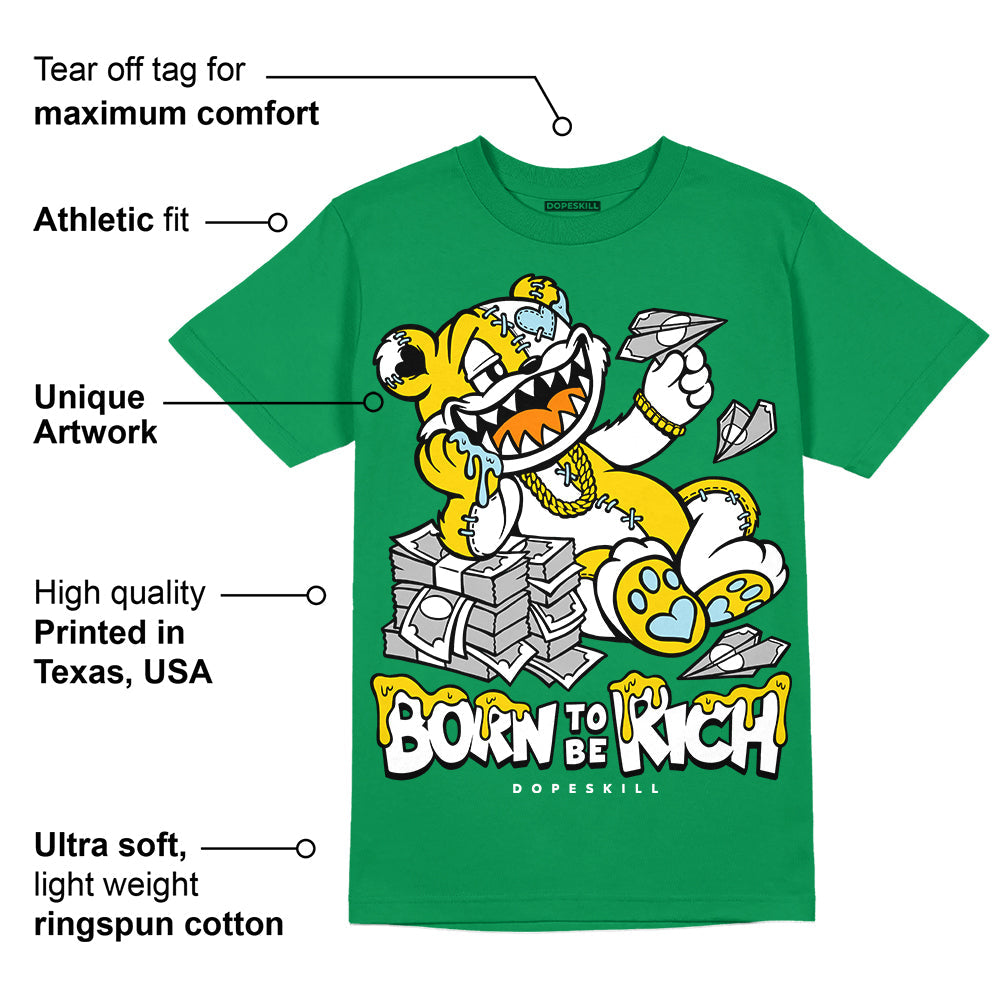 Lucky Green 5s superstreetwear Green T-shirt Born To Be Rich Graphic
