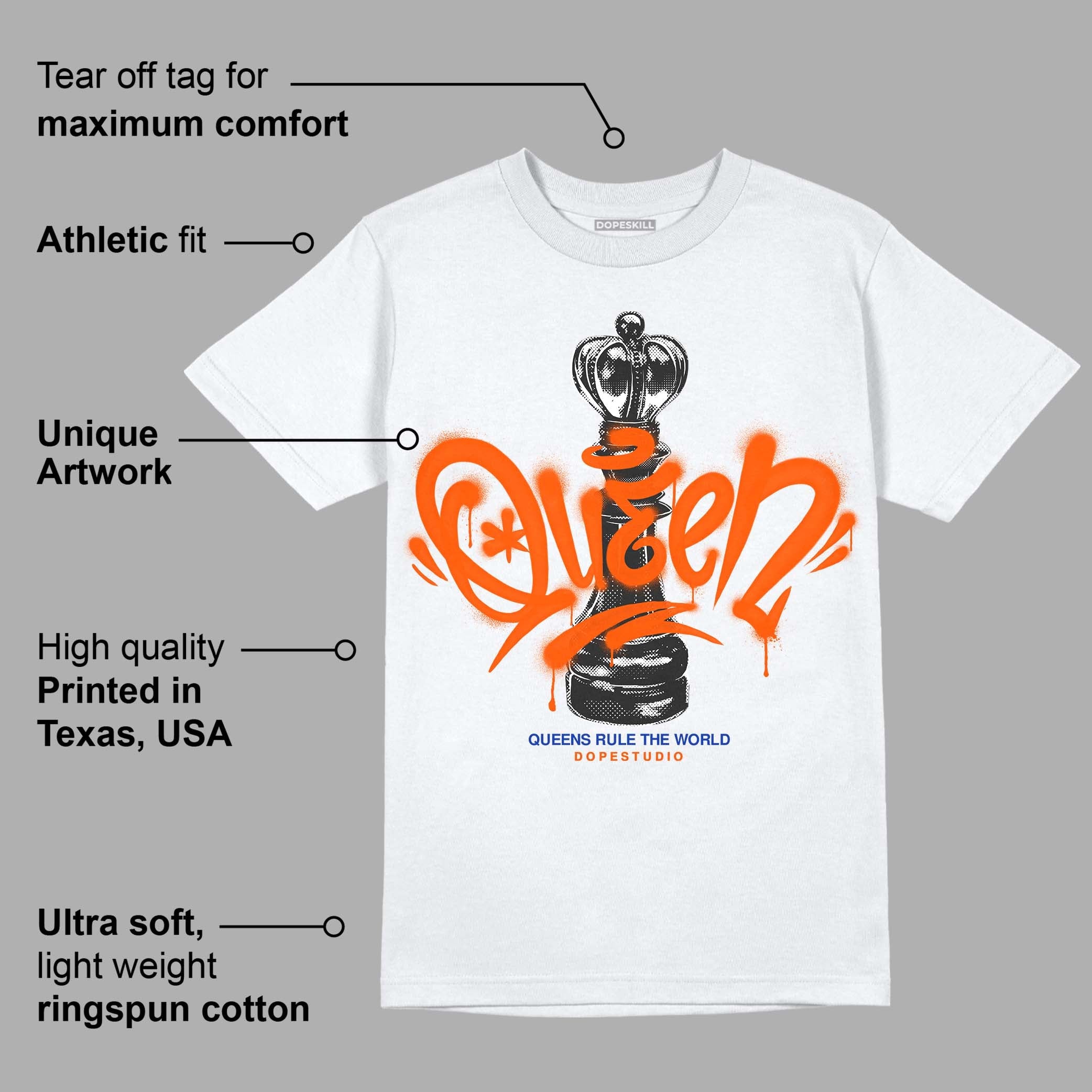 Dunk Low Futura Orange Blaze superstreetwear T-Shirt Queen Chess Graphic