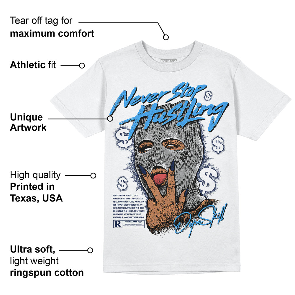 AJ Spizike White Obsidian superstreetwear T-Shirt Never Stop Hustling Graphic