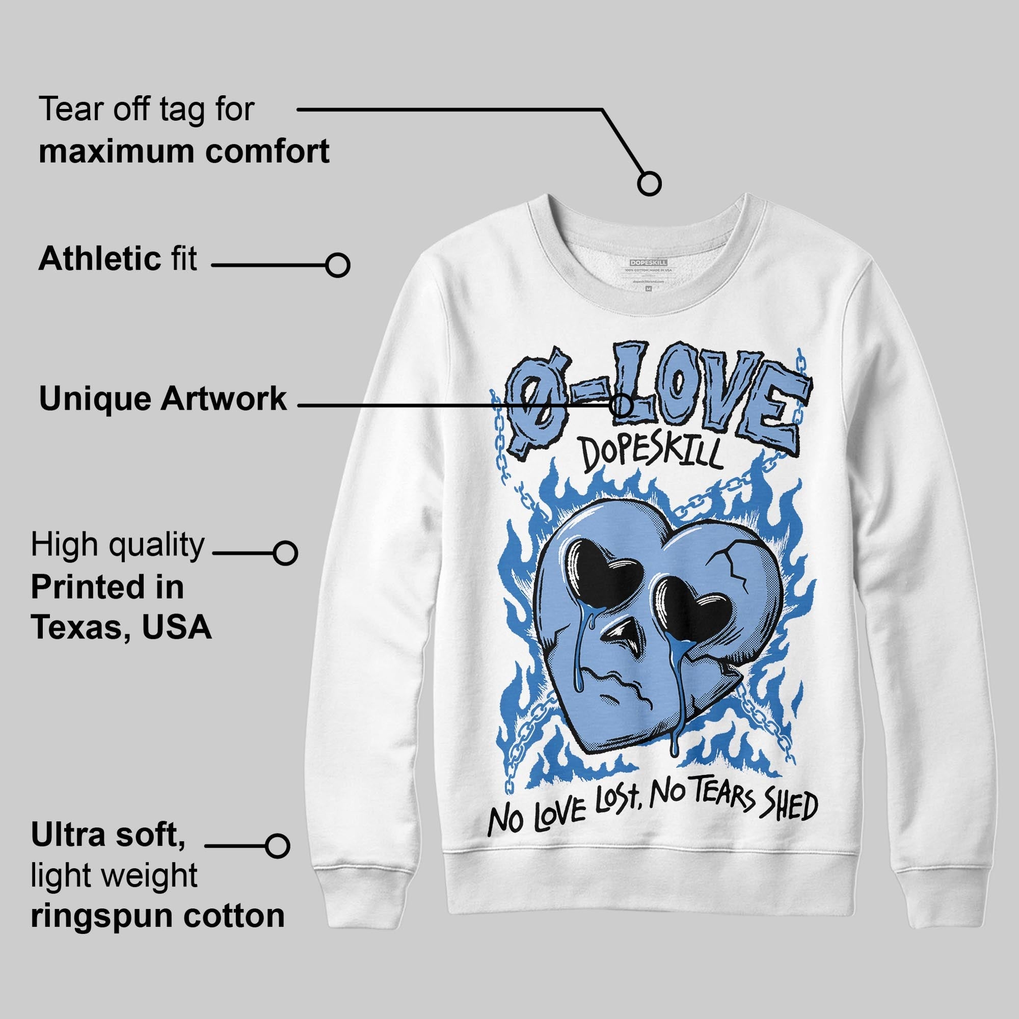 Forget Me Not 4s superstreetwear Sweatshirt Crying Heart Graphic