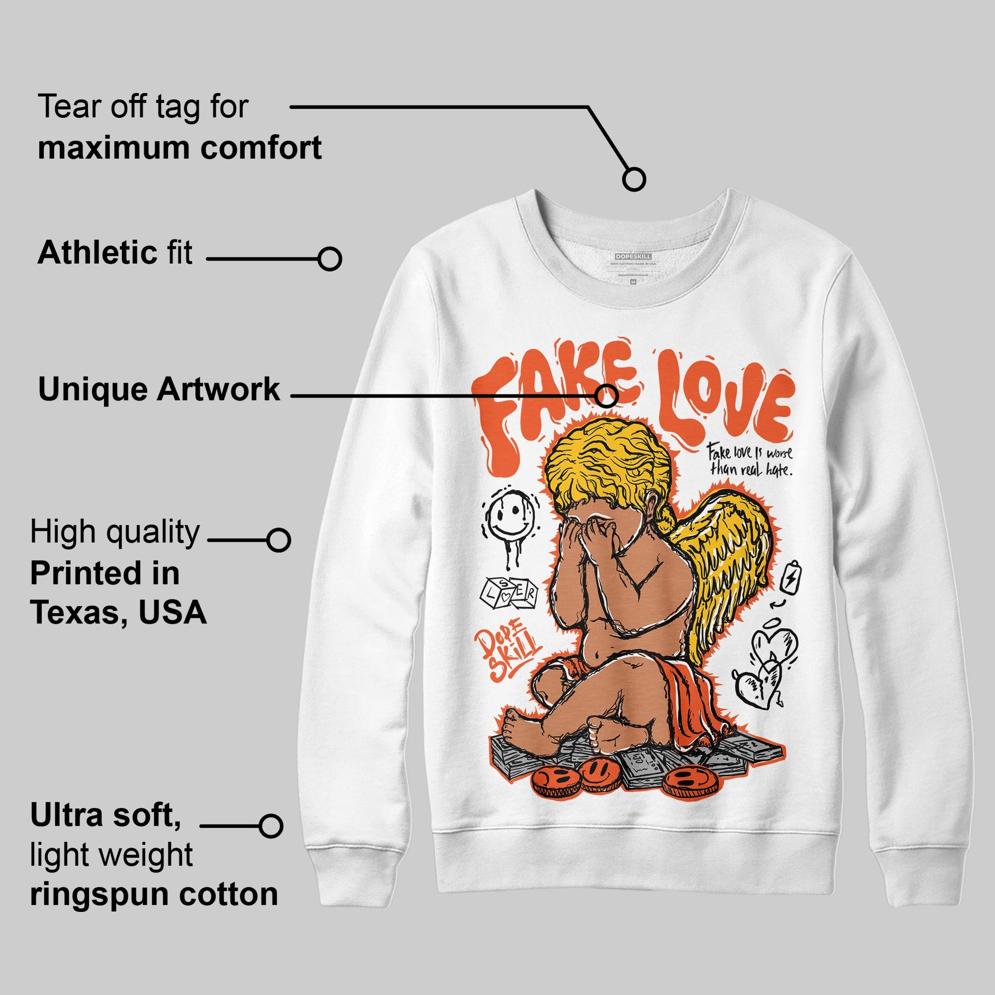 Orange Milk superstreetwear Sweatshirt False Love Graphic