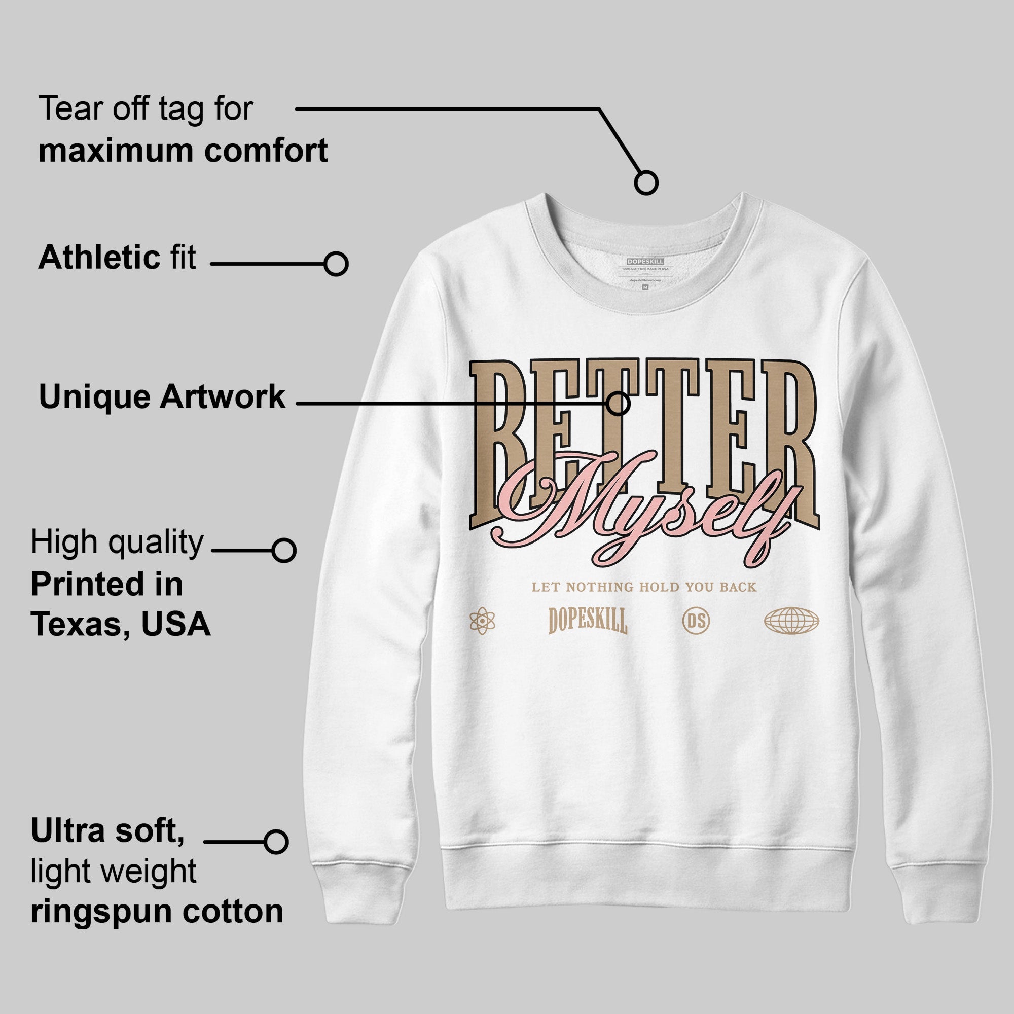 AIR FORCE 1 LINEN superstreetwear Sweatshirt Better Myself Graphic