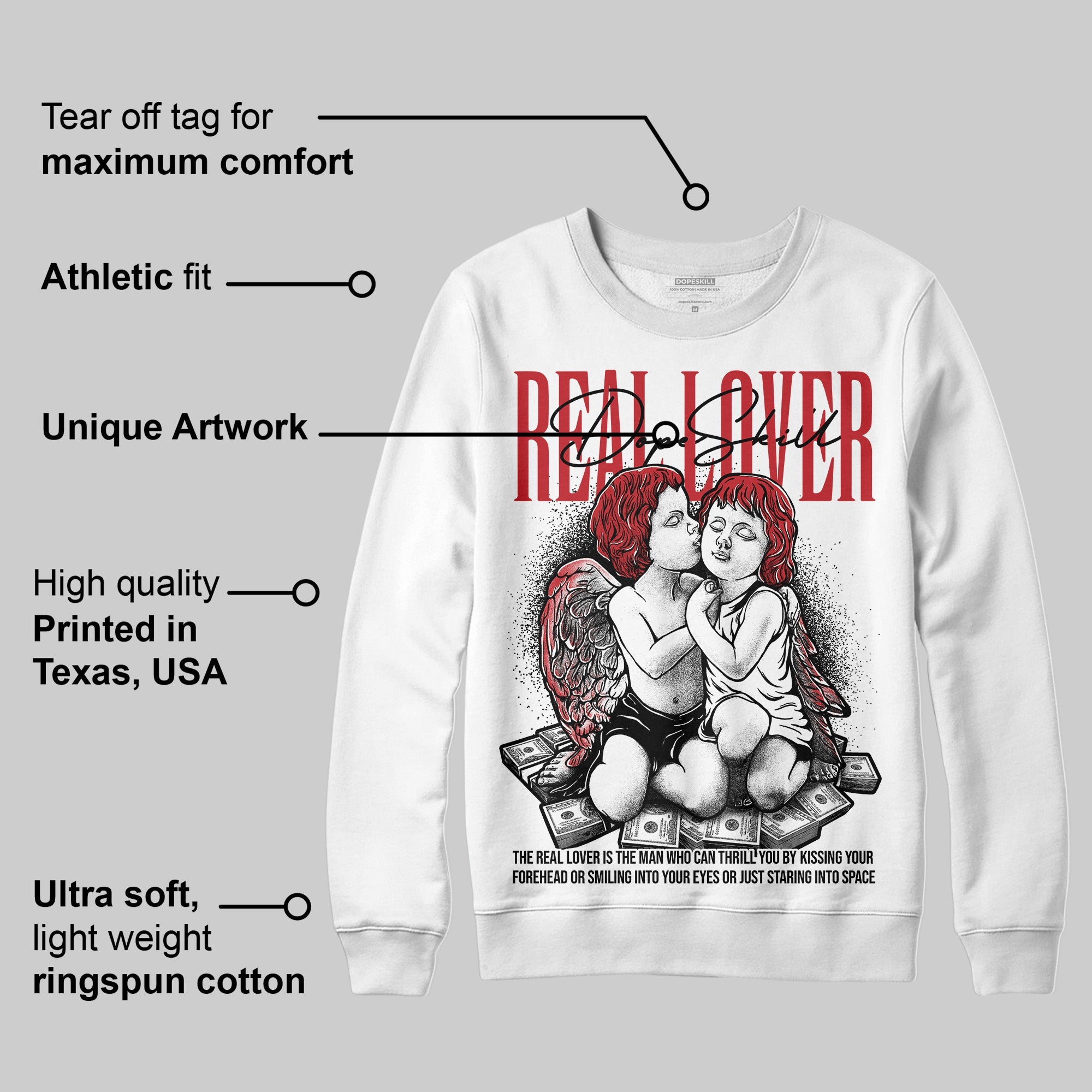Bred 11s superstreetwear Sweatshirt Real Lover Graphic