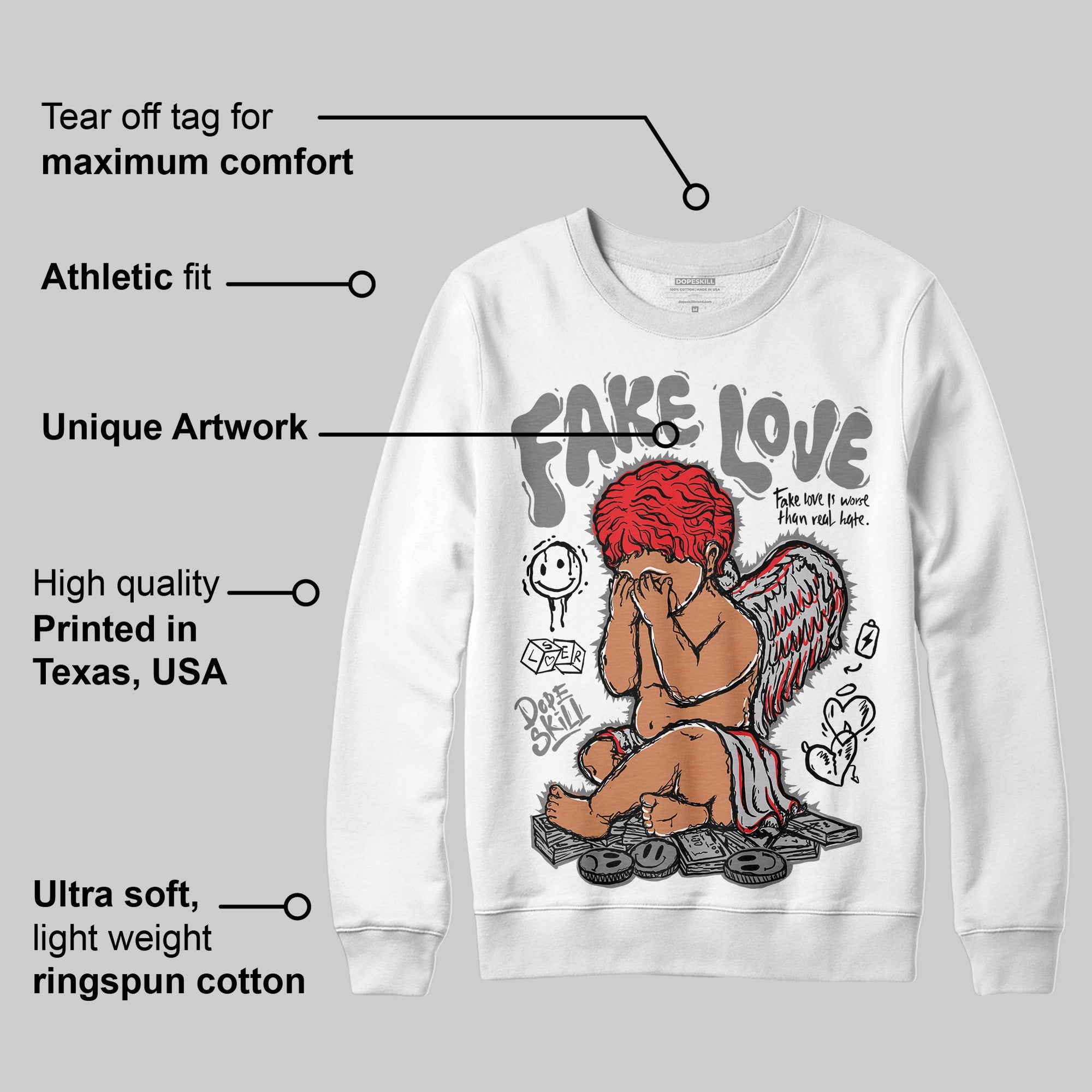Grey Collection superstreetwear Sweatshirt False Love Graphic
