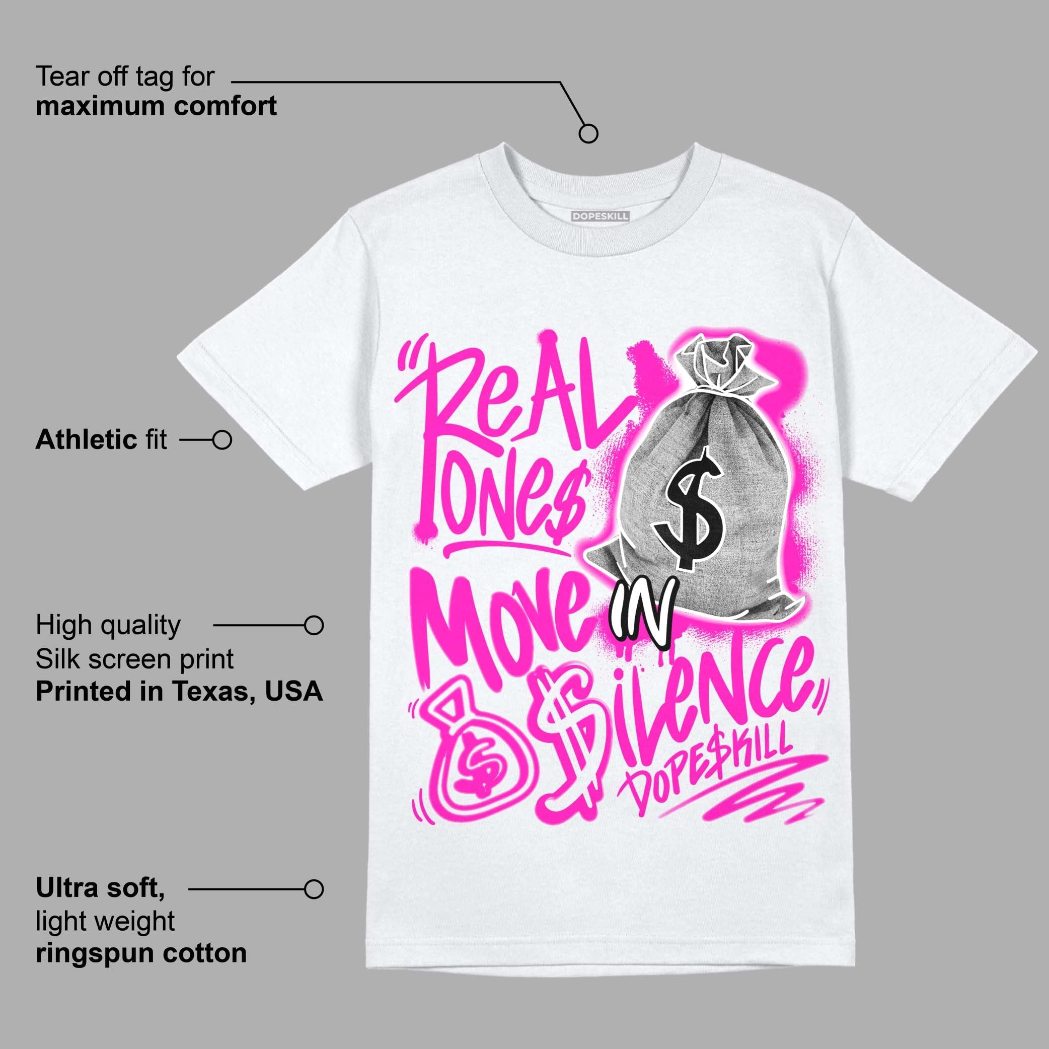 Dunk Low Active Fuchsia superstreetwear T-Shirt Real Ones Move In Silence Graphic