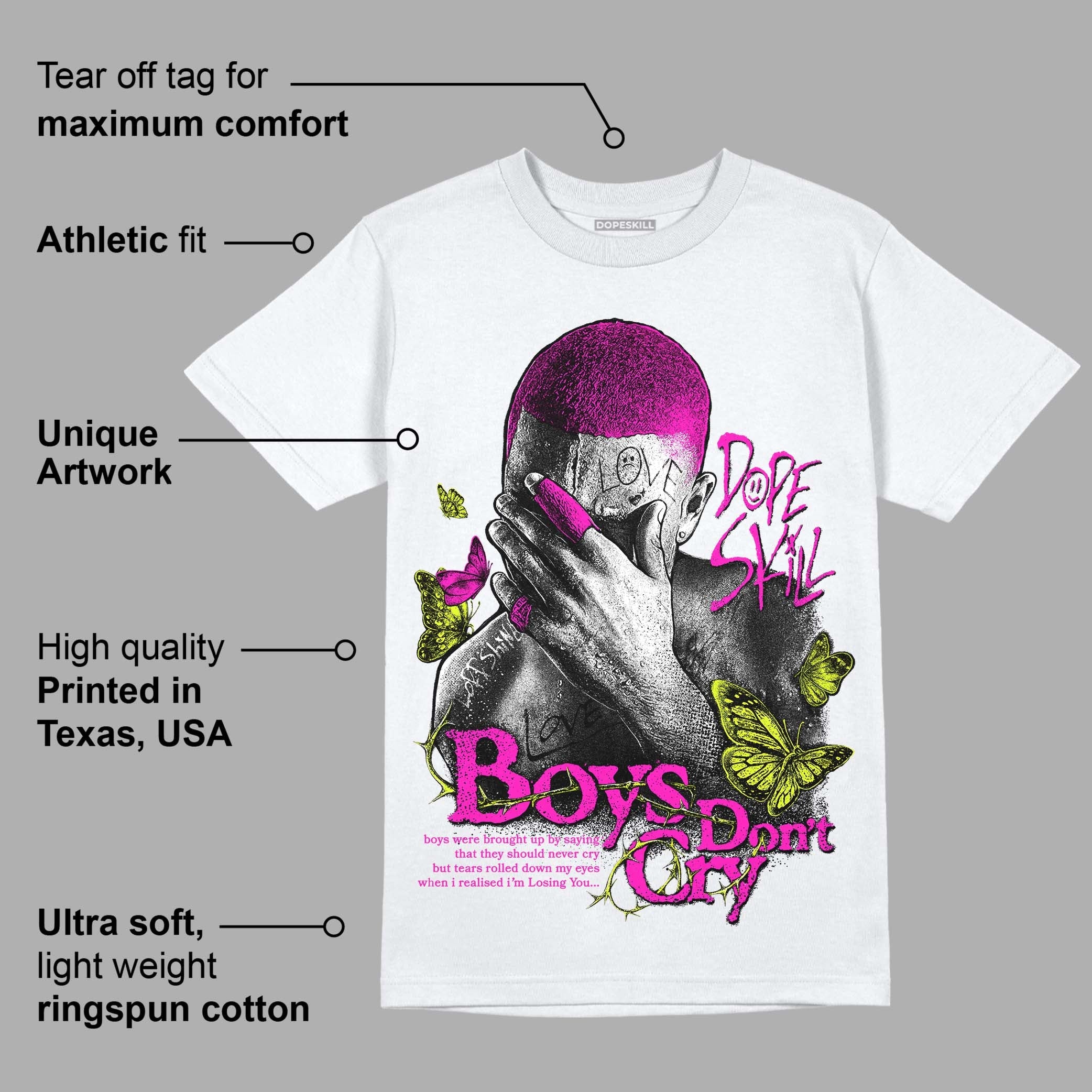 Dunk Low Active Fuchsia superstreetwear T-Shirt Boys Don't Cry Graphic