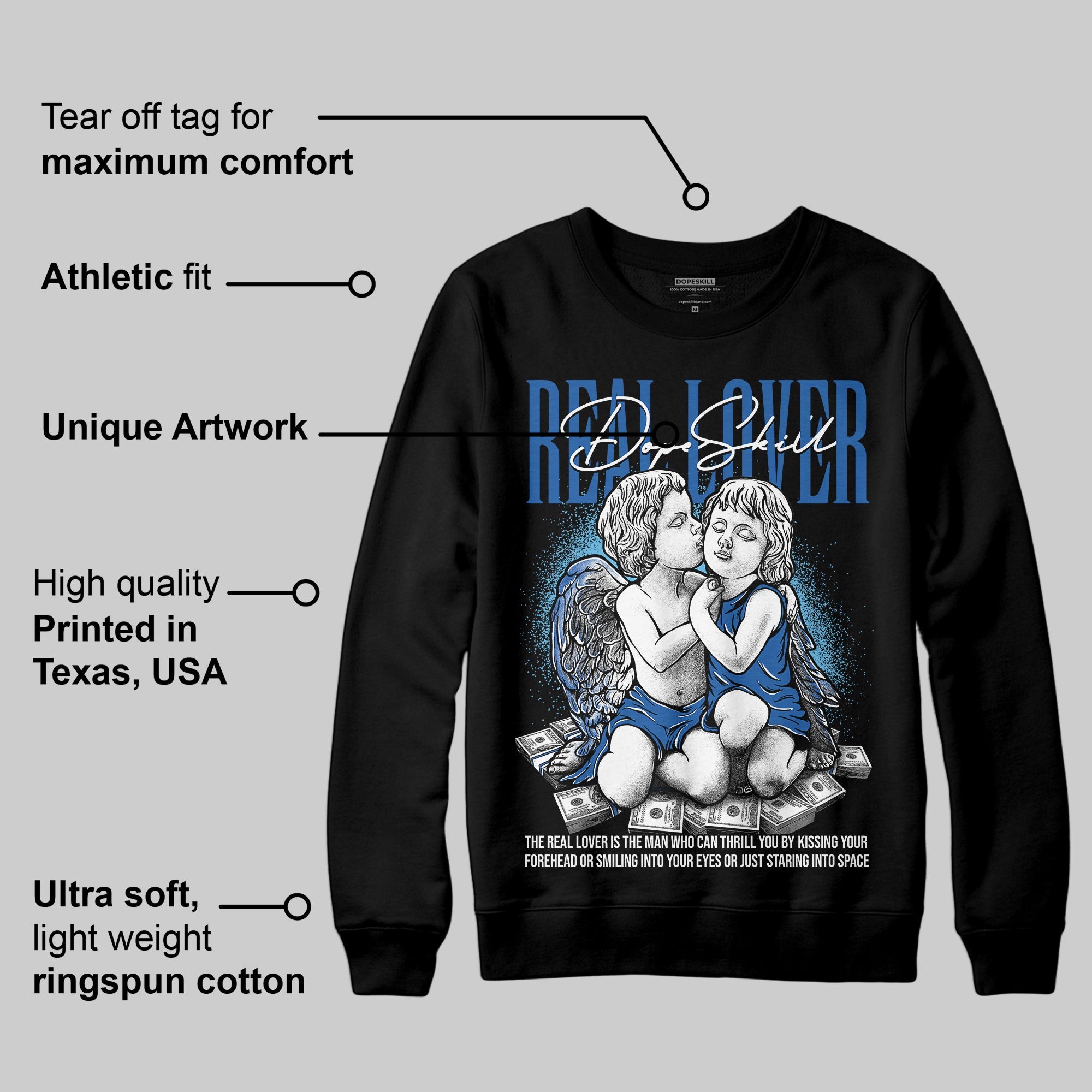 Blueberry 12s superstreetwear Sweatshirt Real Lover Graphic