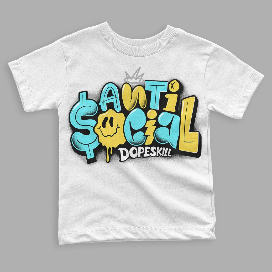 Aqua 5s superstreetwear Toddler Kids T-shirt Anti Social Graphic