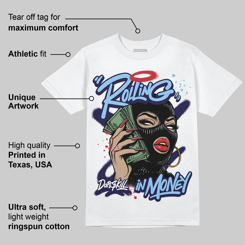 University Blue Collection superstreetwear T-Shirt Rolling in Money Graphic