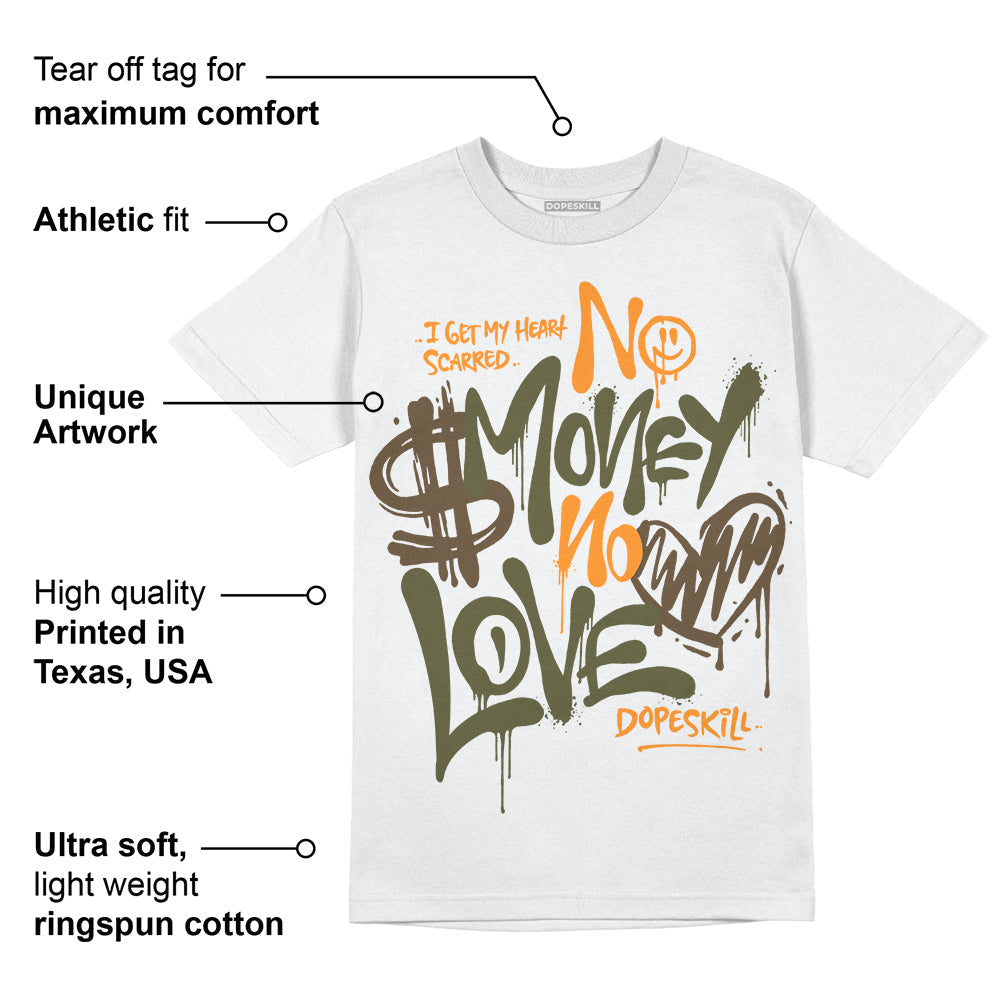 Olive 5s superstreetwear T-Shirt No Money No Love Typo Graphic