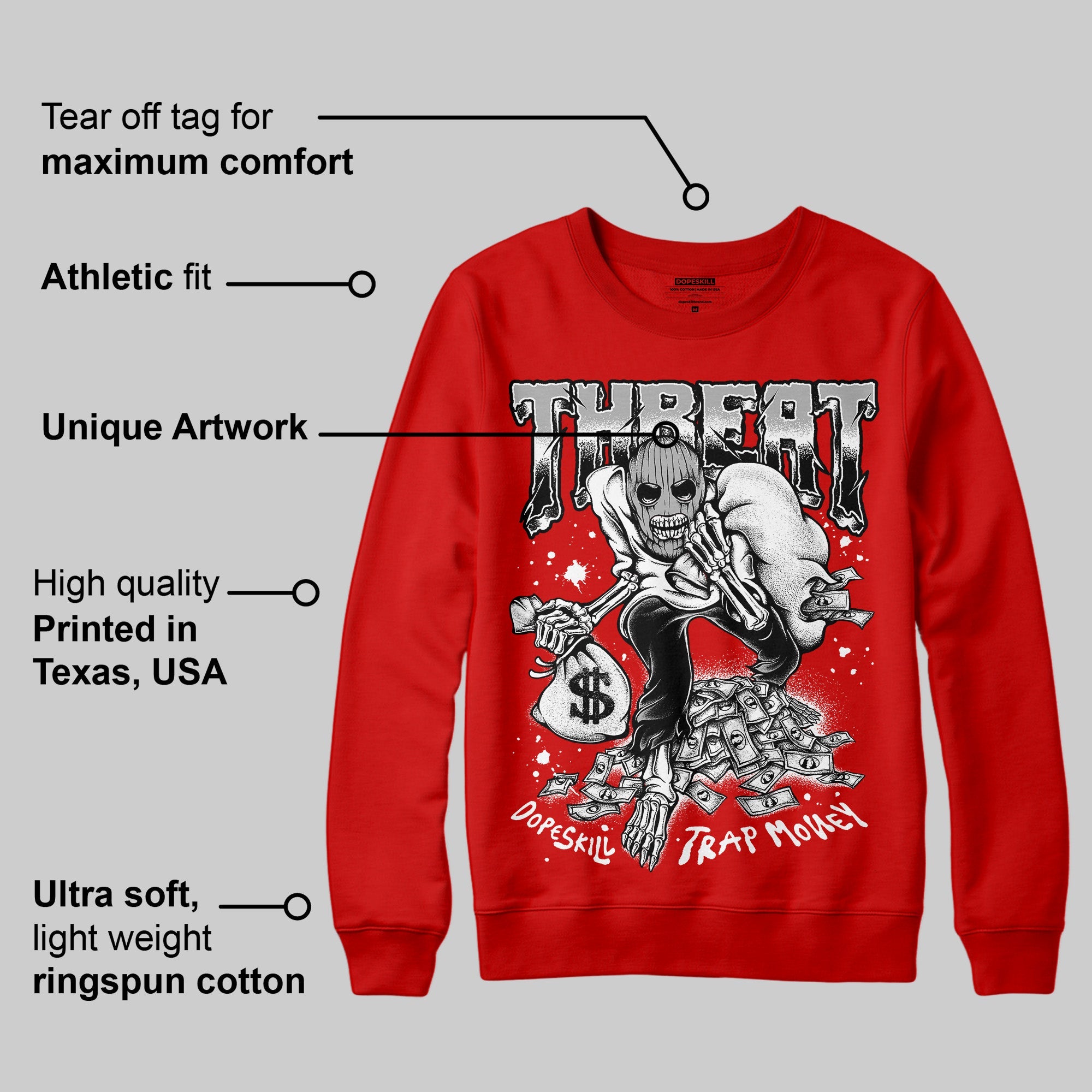 Bred Velvet 11s superstreetwear Red Sweatshirt Threat Graphic