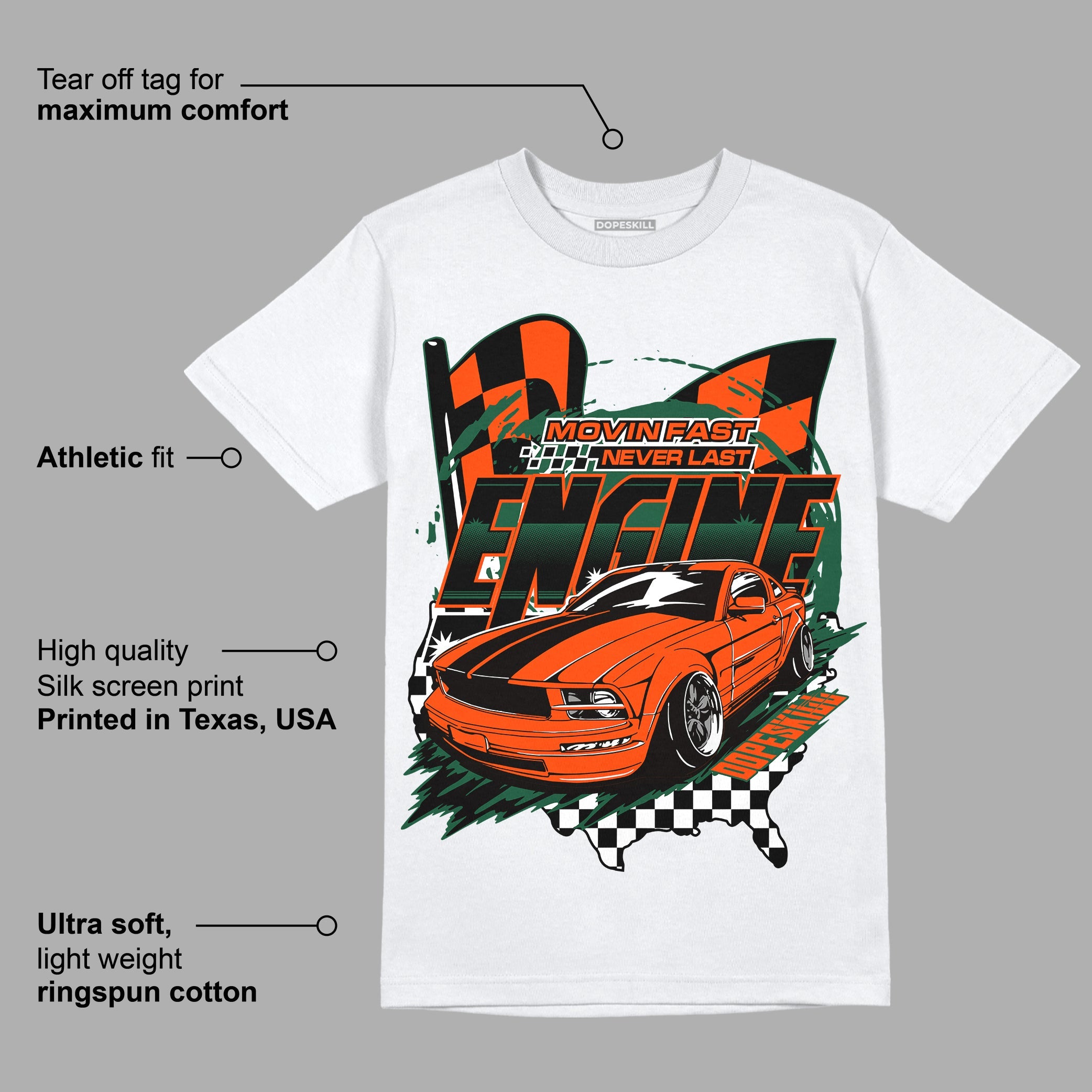 Dunk Low Team Dark Green Orange superstreetwear T-Shirt ENGINE Tshirt Graphic
