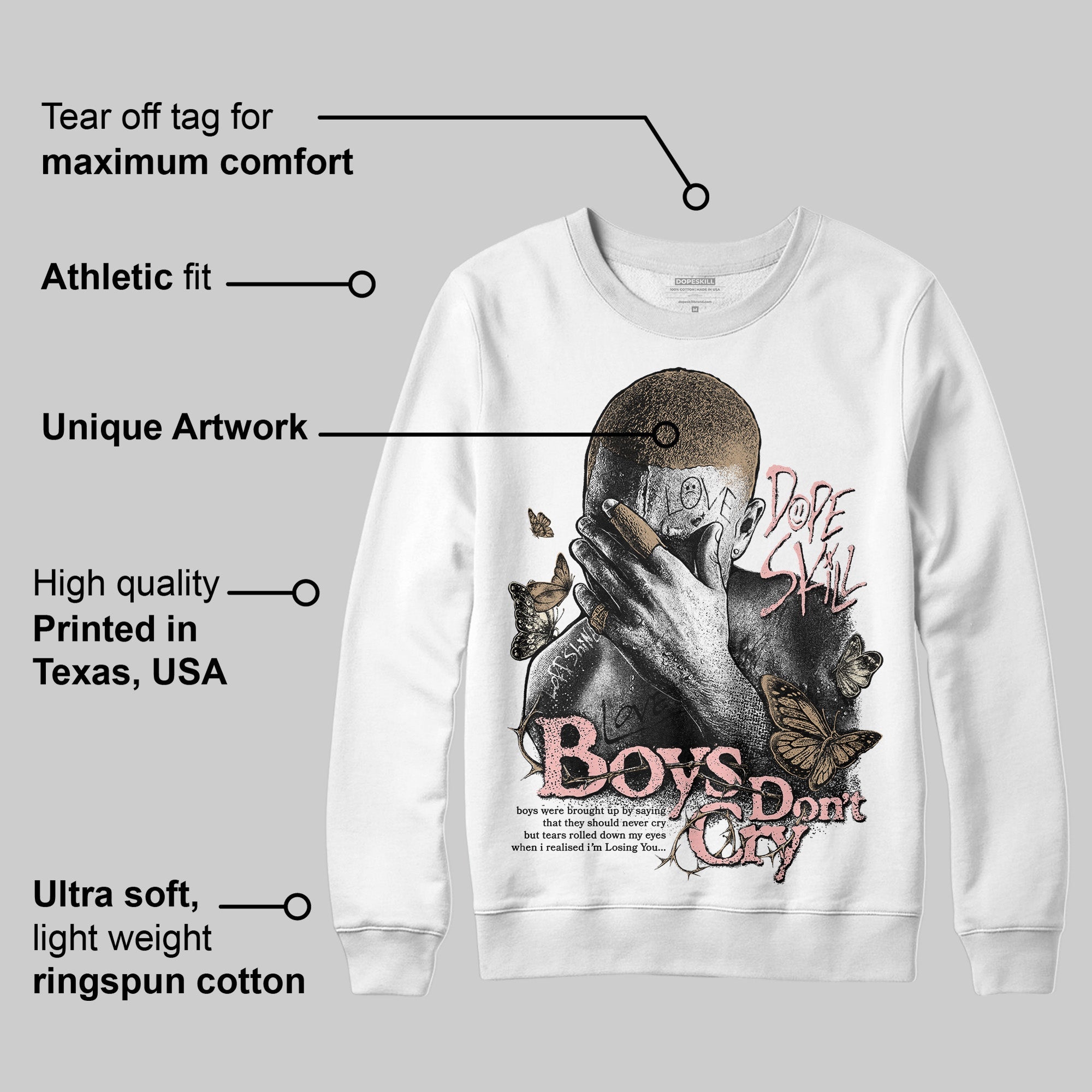 AIR FORCE 1 LINEN superstreetwear Sweatshirt Boys Don't Cry Graphic