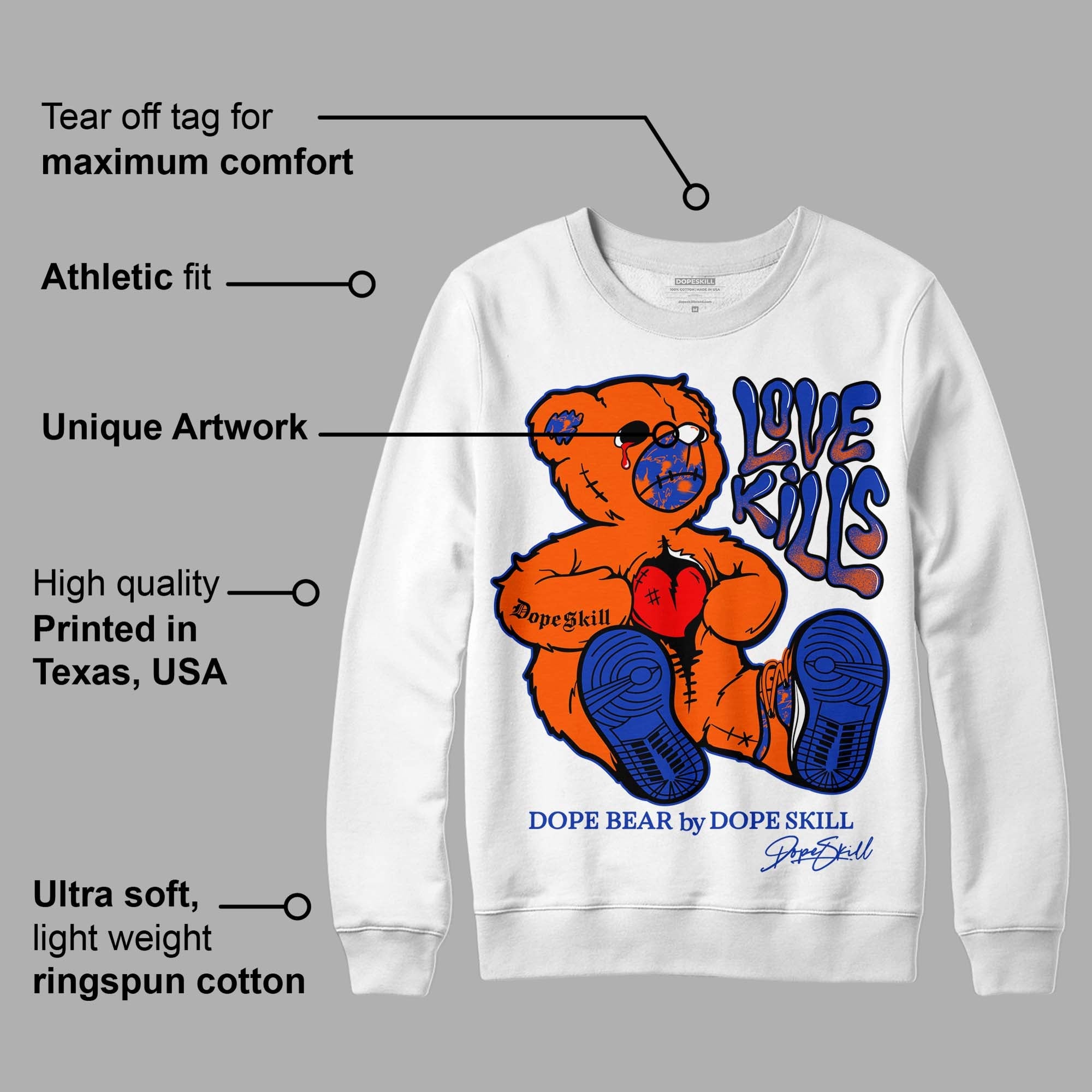 Dunk Low Futura Orange Blaze superstreetwear Sweatshirt Love Kills Graphic