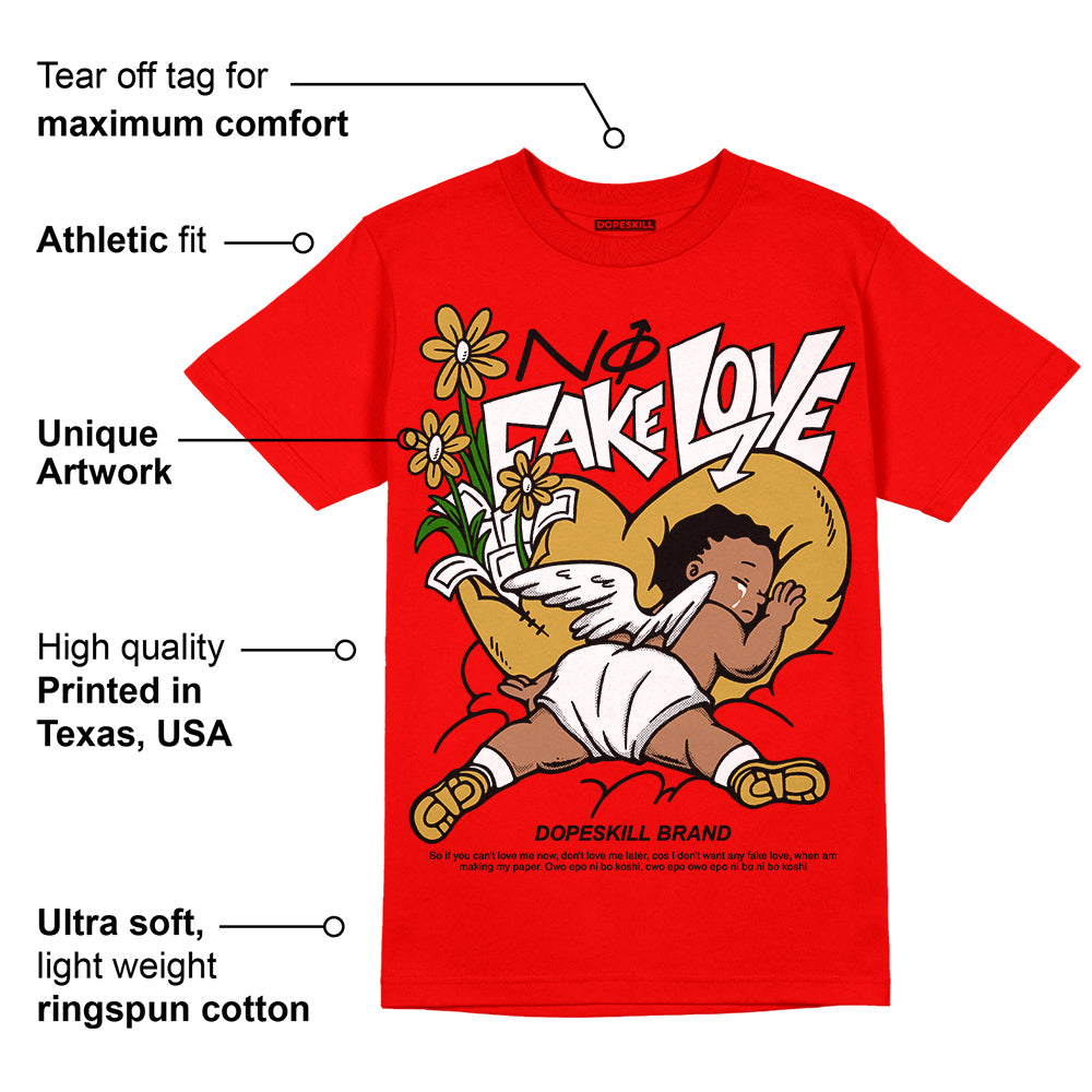 Red Collection superstreetwear Red T-shirt No Fake Love Graphic