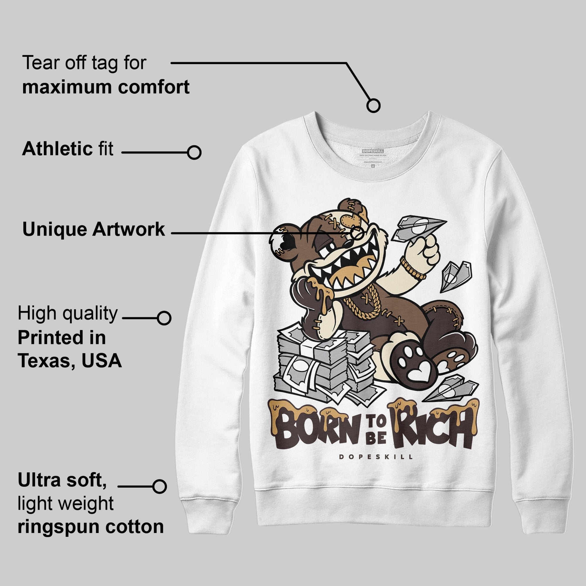 Earth 5s superstreetwear Sweatshirt Born To Be Rich Graphic
